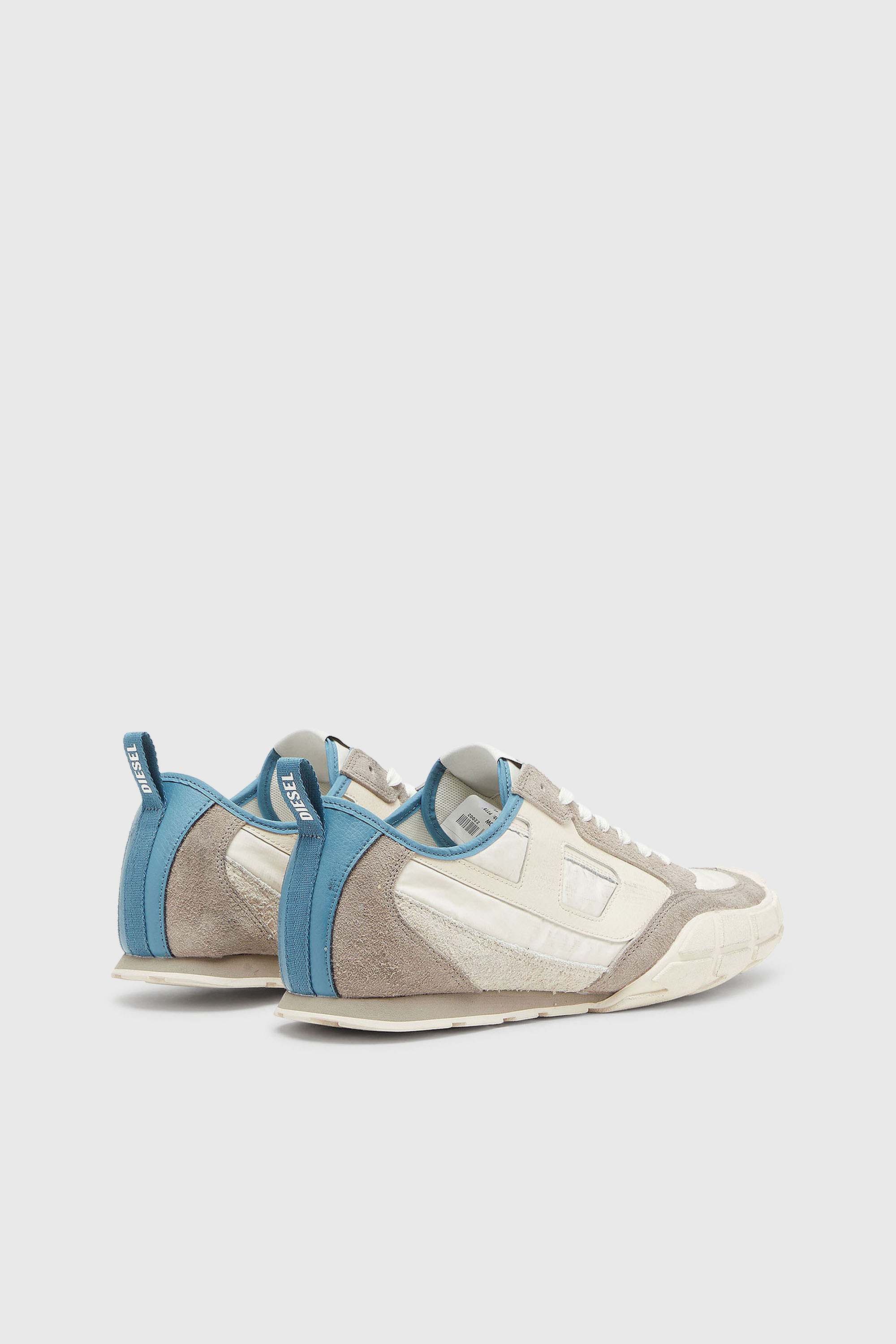 Diesel - S-PAGODHA LOW, Man's S-Pagodha - Sneakers in leather and nylon in White/Grey - 3