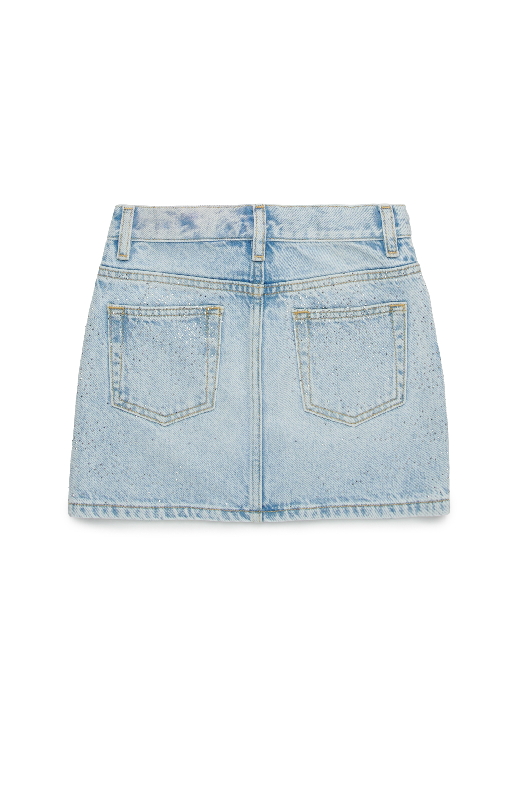 Diesel - GIANNA, Woman's Short denim skirt with microstones in Light Blue - 2