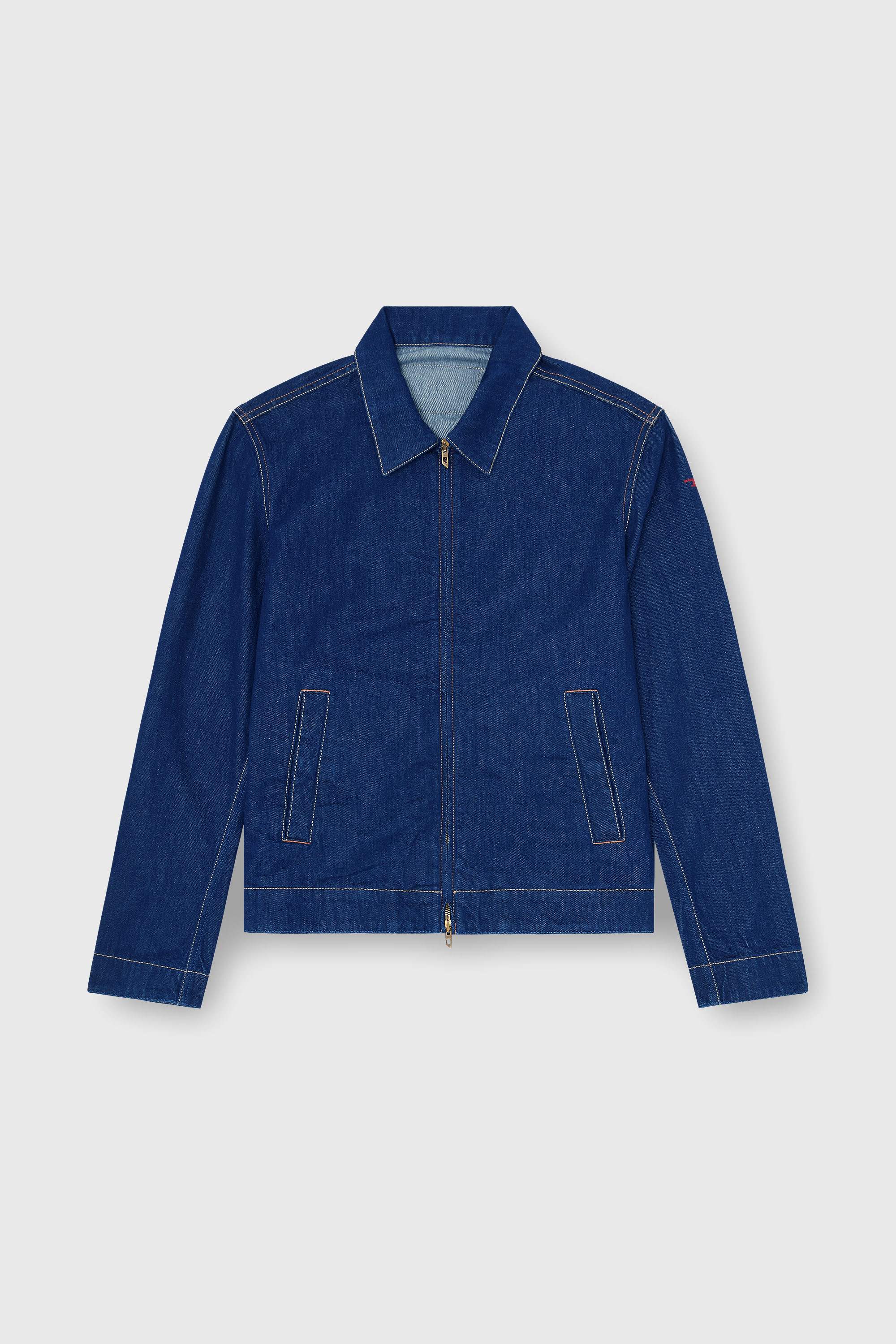 Diesel - D-ROHE, Man's Coach jacket in rinse denim in Medium blue - 2
