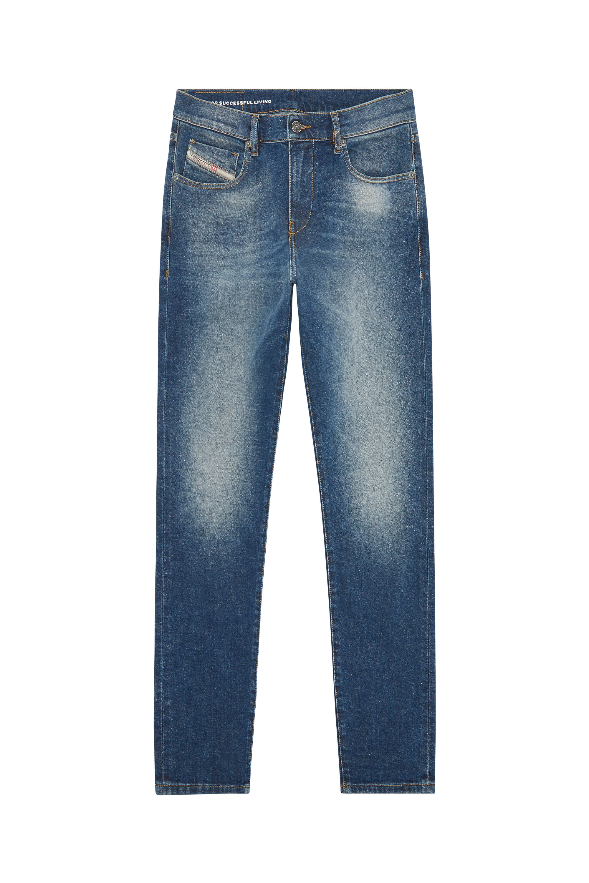 Diesel - 2019 D-Strukt 09F39 Slim Jeans, Dark Blue - Image 1