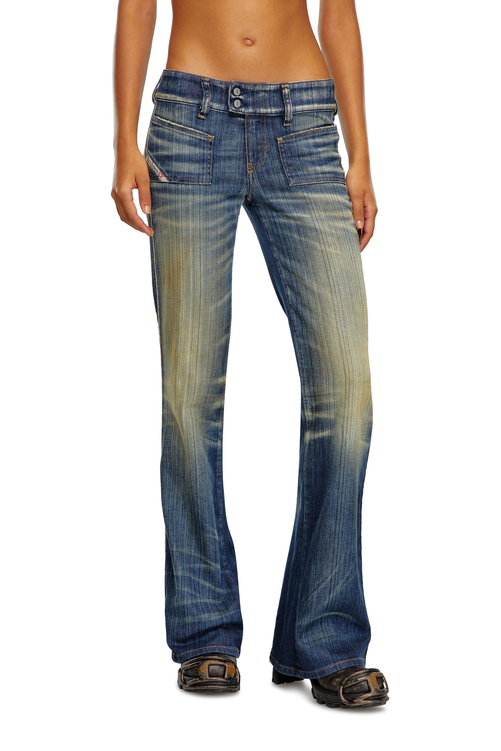 Diesel - Bootcut and Flare Jeans D-Hush 09J46, Dark Blue - Image 1