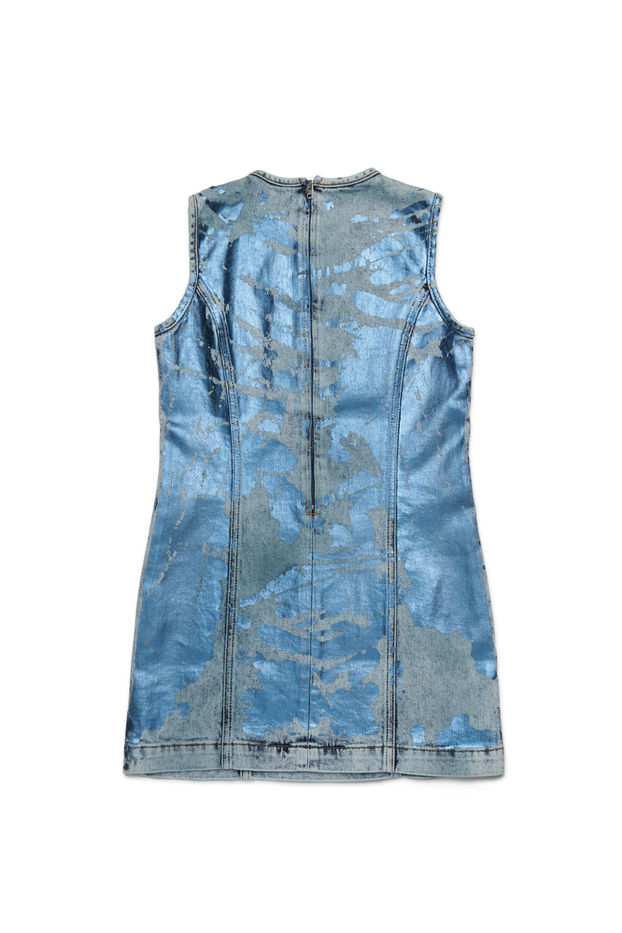 Diesel - DUMPYX, Woman's Denim dress with a marbled effect in Light Blue - 2