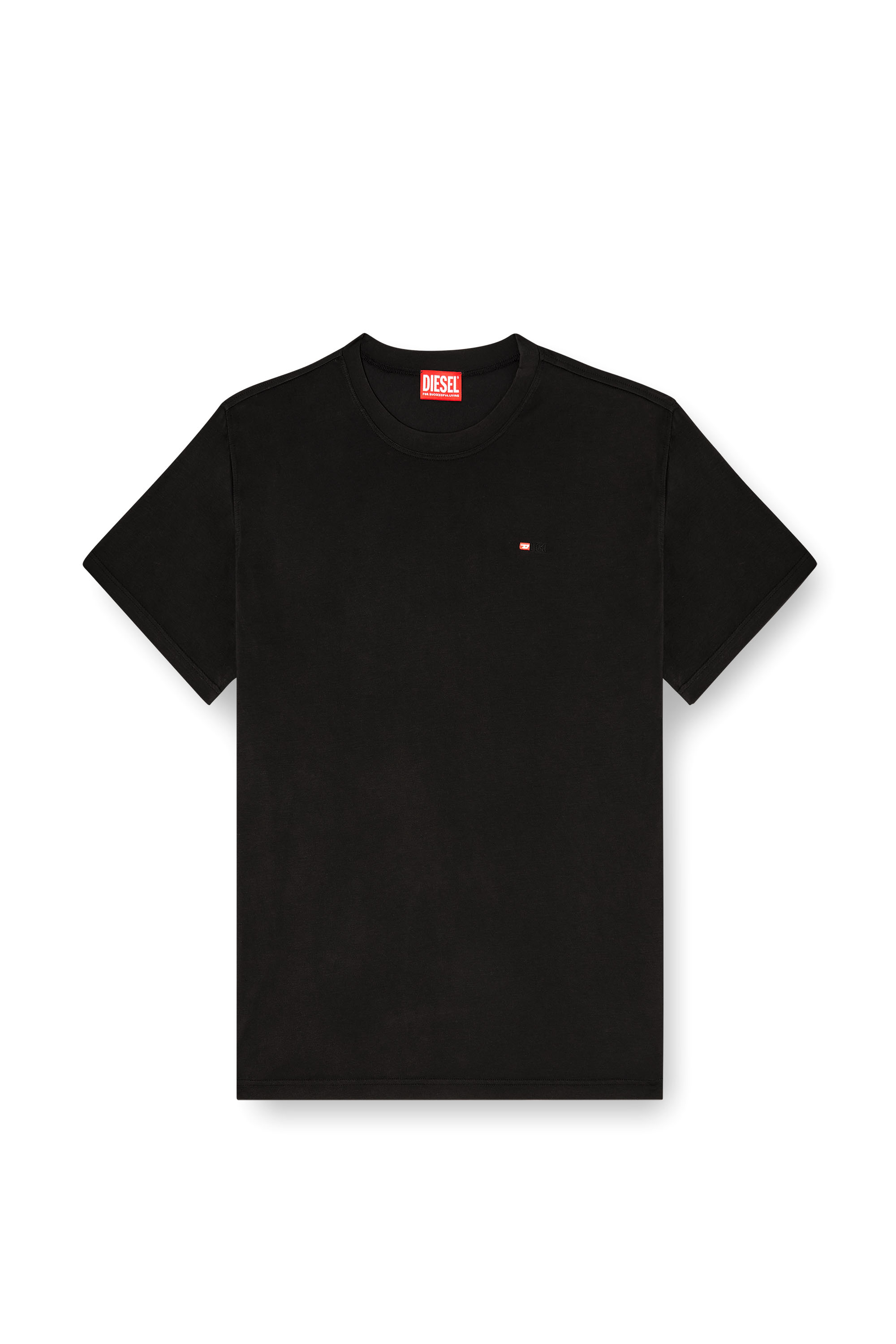 Diesel - T-NORMS, Man's Fluid T-shirt with micro embroidery in Black - 2