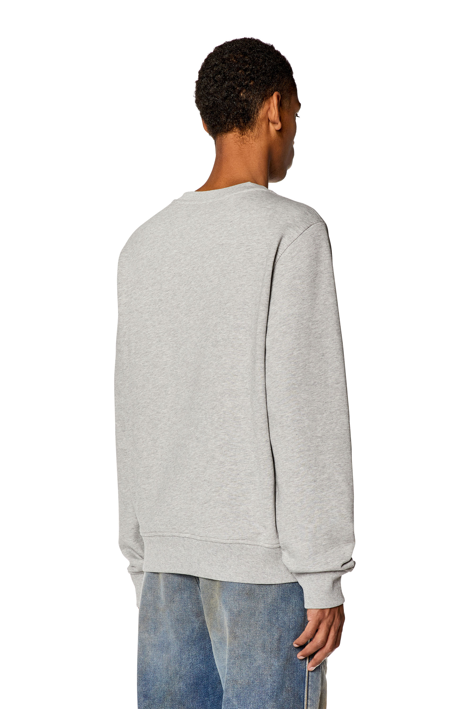 Diesel - S-GINN-D, Unisex Sweatshirt with mini D patch in Grey - Image 3