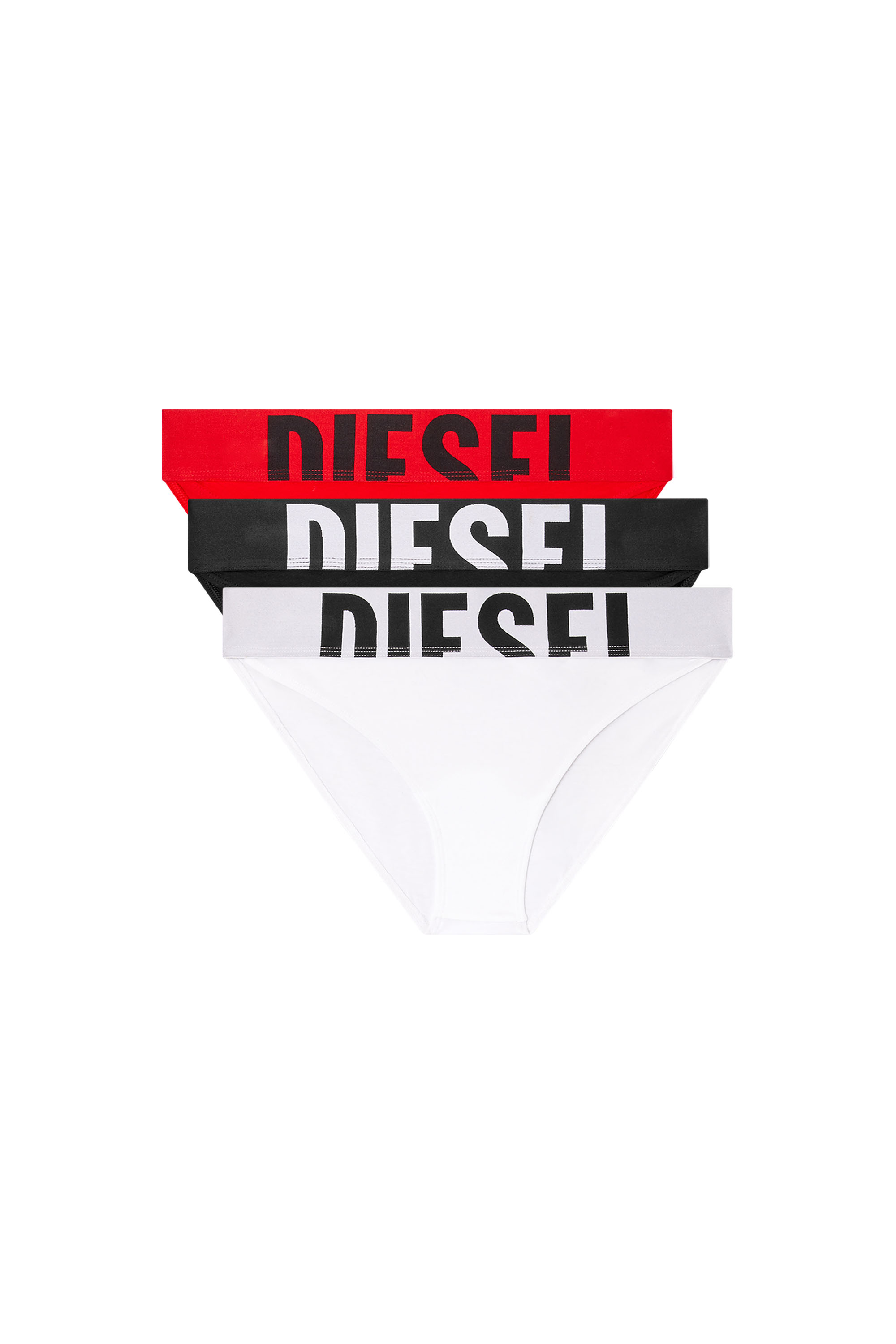 Diesel - LOLA-D-POP-3PACK, Woman's Three-pack briefs with cut-off logo in White/Red - 2