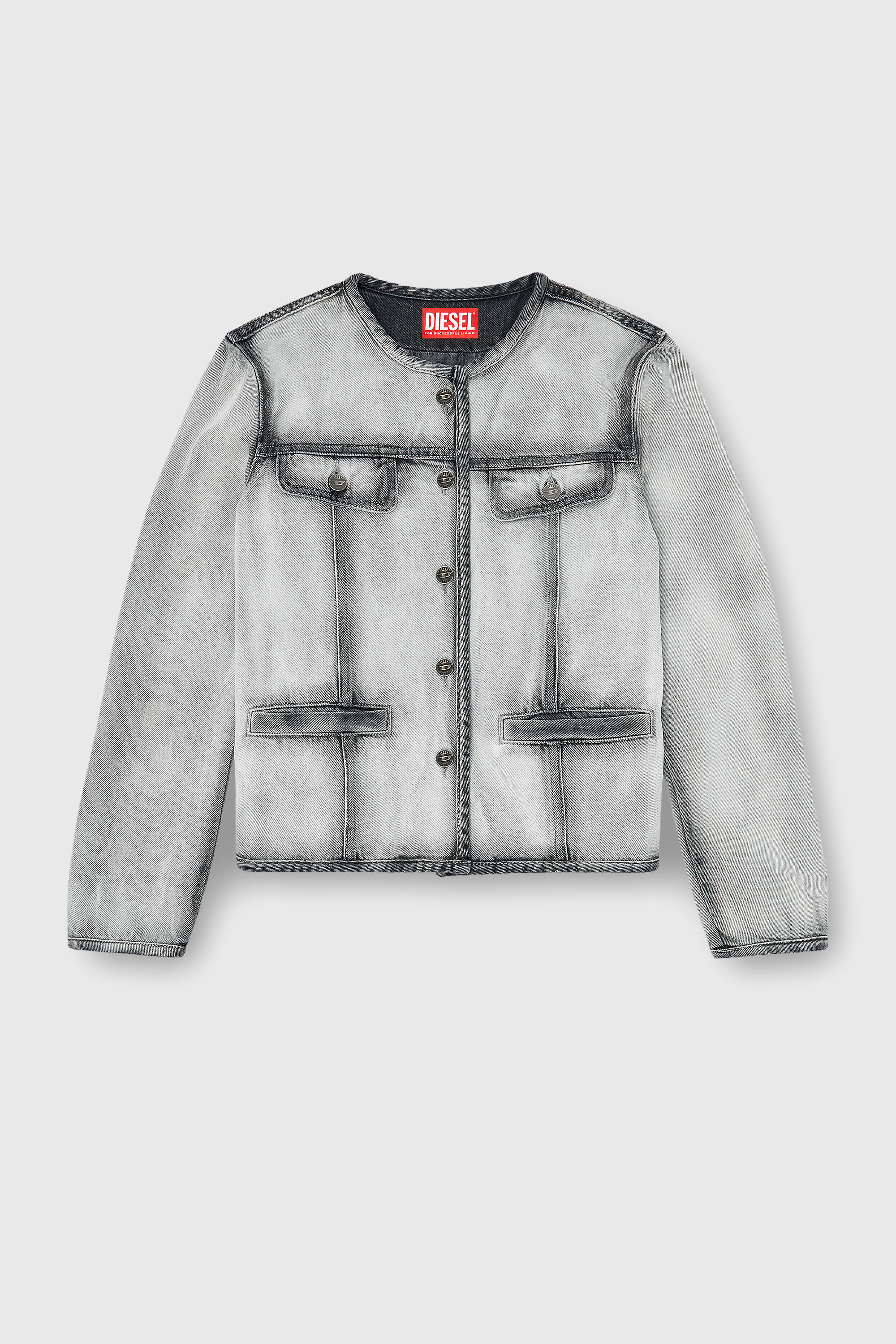 Diesel - DE-GRAFY-FSI, Woman's Jacket in soft skeleton denim in Grey - 2