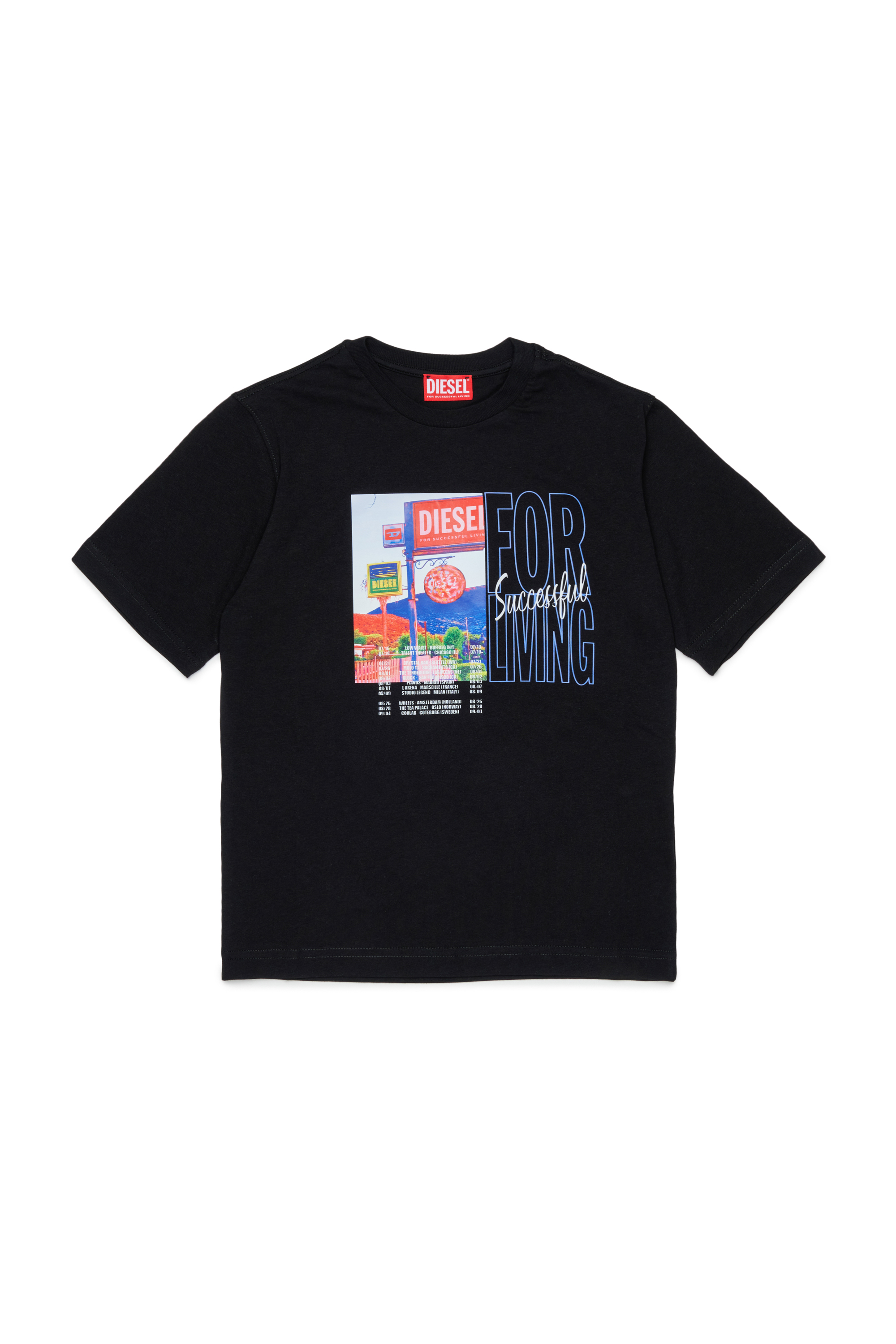 Diesel - TFOR OVER, Man's Cotton T-shirt with photo print in Black - 1