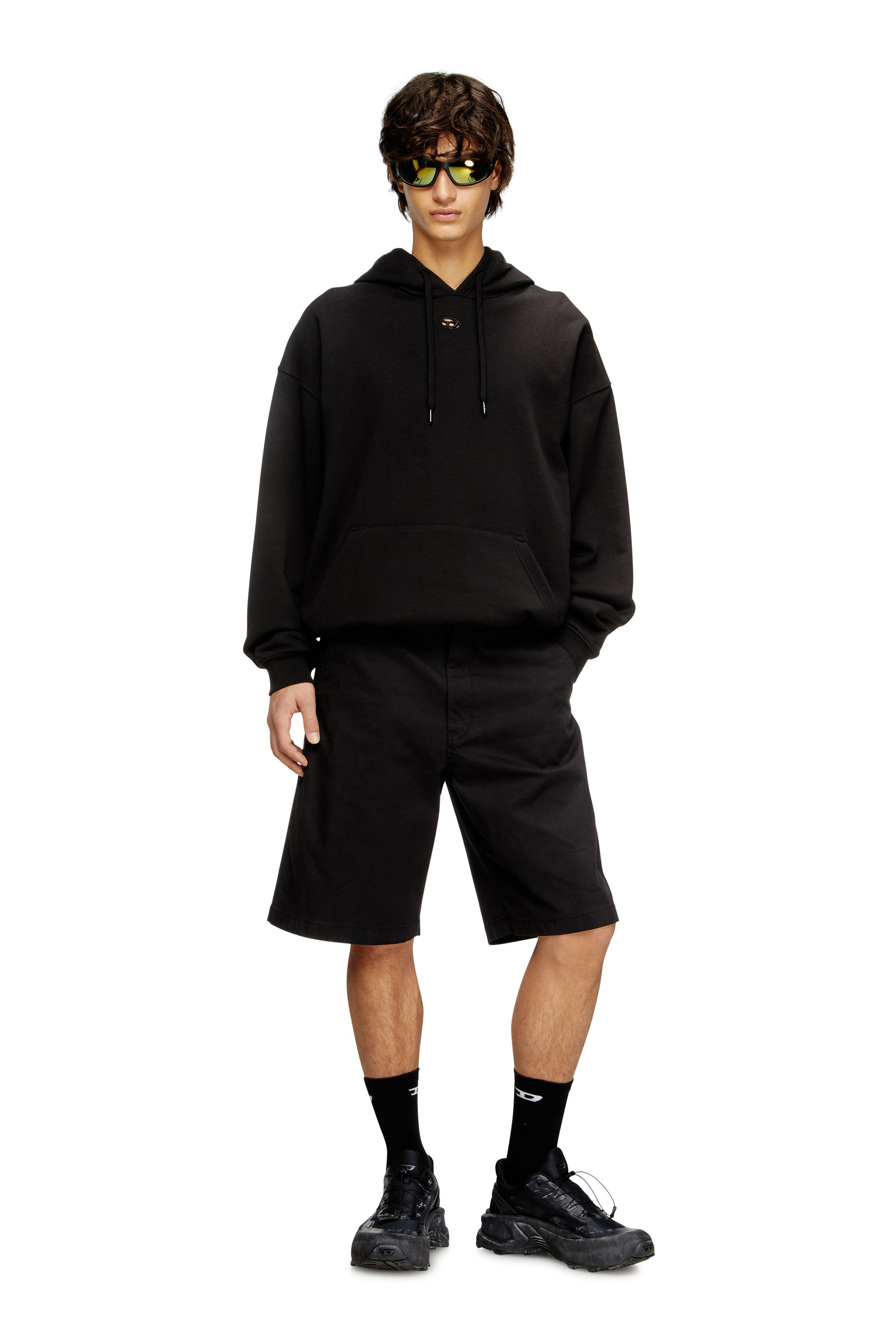 Diesel - P-HANT-CHINO-SHORT-EPCH, Man's Cotton shorts with stonewash treatment in Black - 1