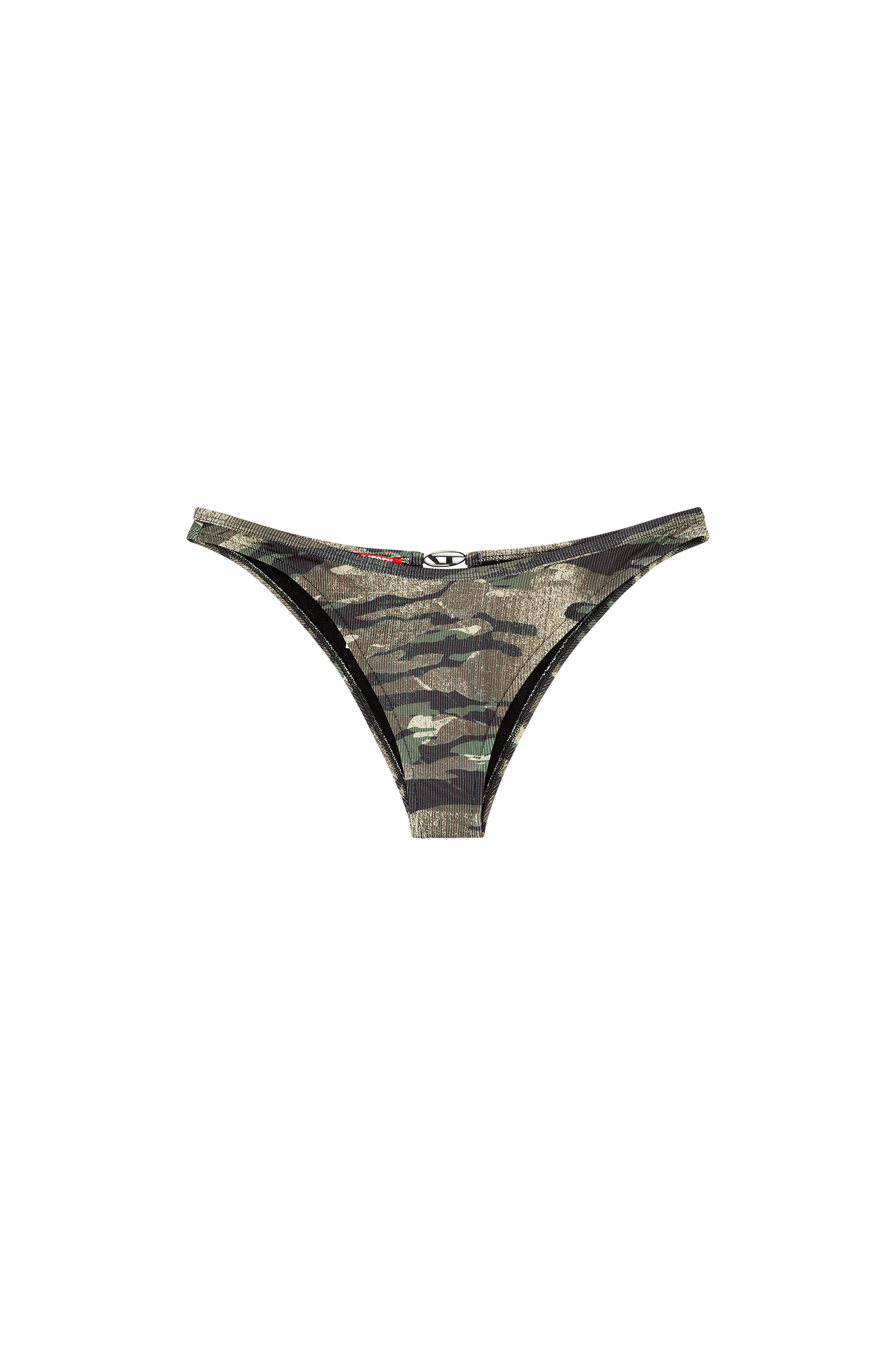 Diesel - BFPN-UT-PANTIES, Woman's Ribbed swim briefs with camo print in Green Camouflage - 4