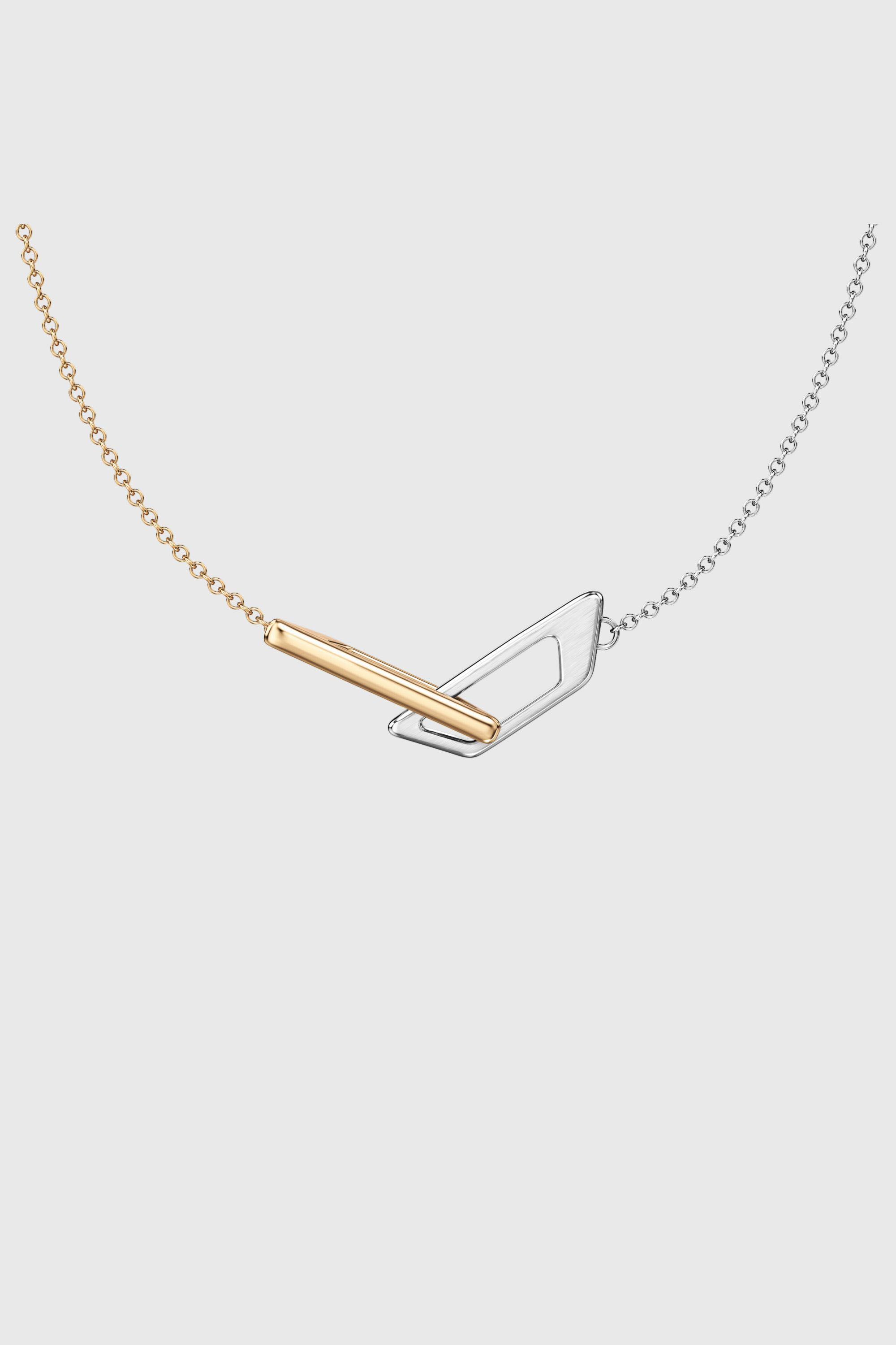 Diesel - DX1687931  JEWELLERY, Unisex's Stainless steel chain necklace in Silver/Gold - 2