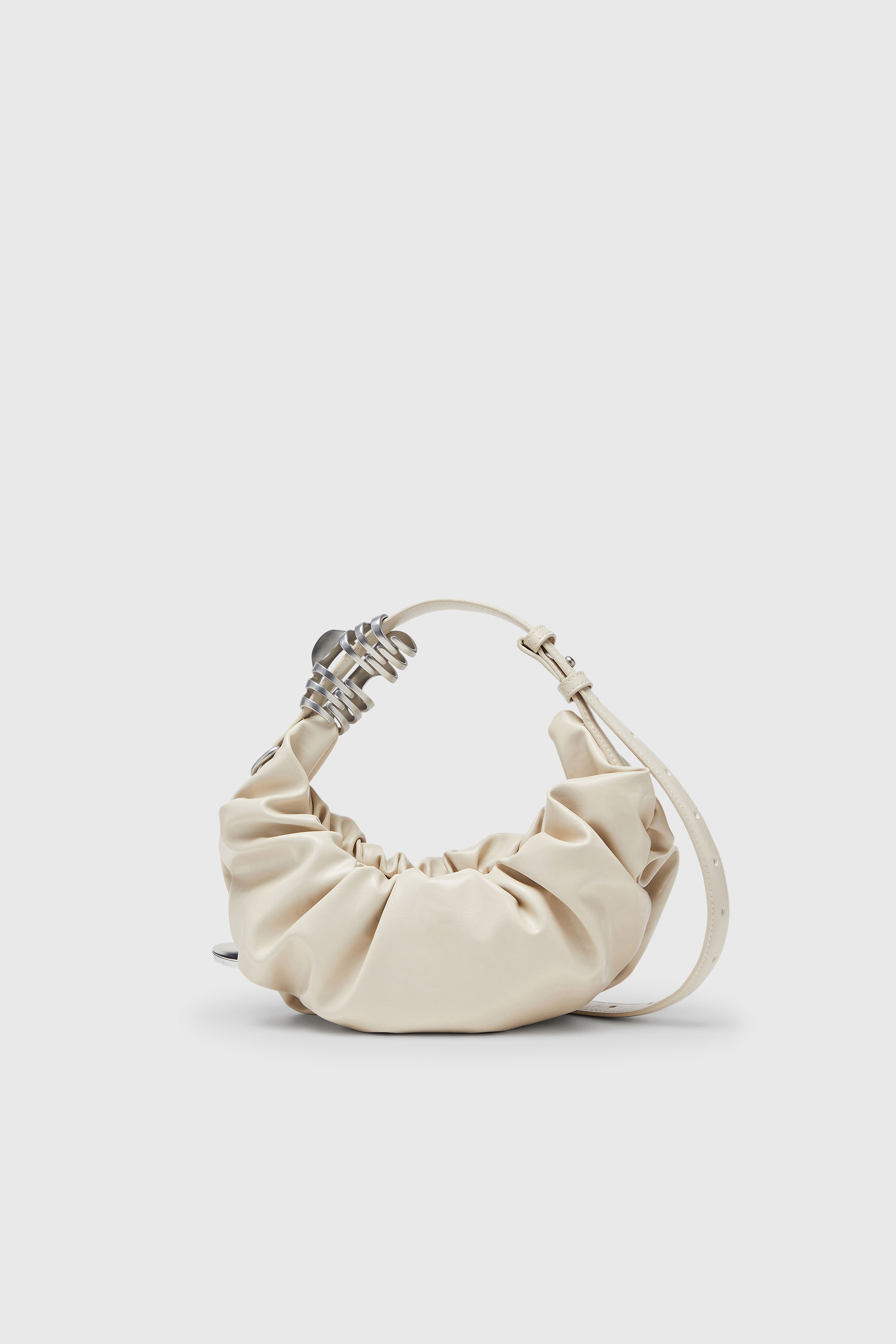 Diesel - GRAB-D HOBO S, Woman's Grab-D-Small scruched hobo bag in White - 2