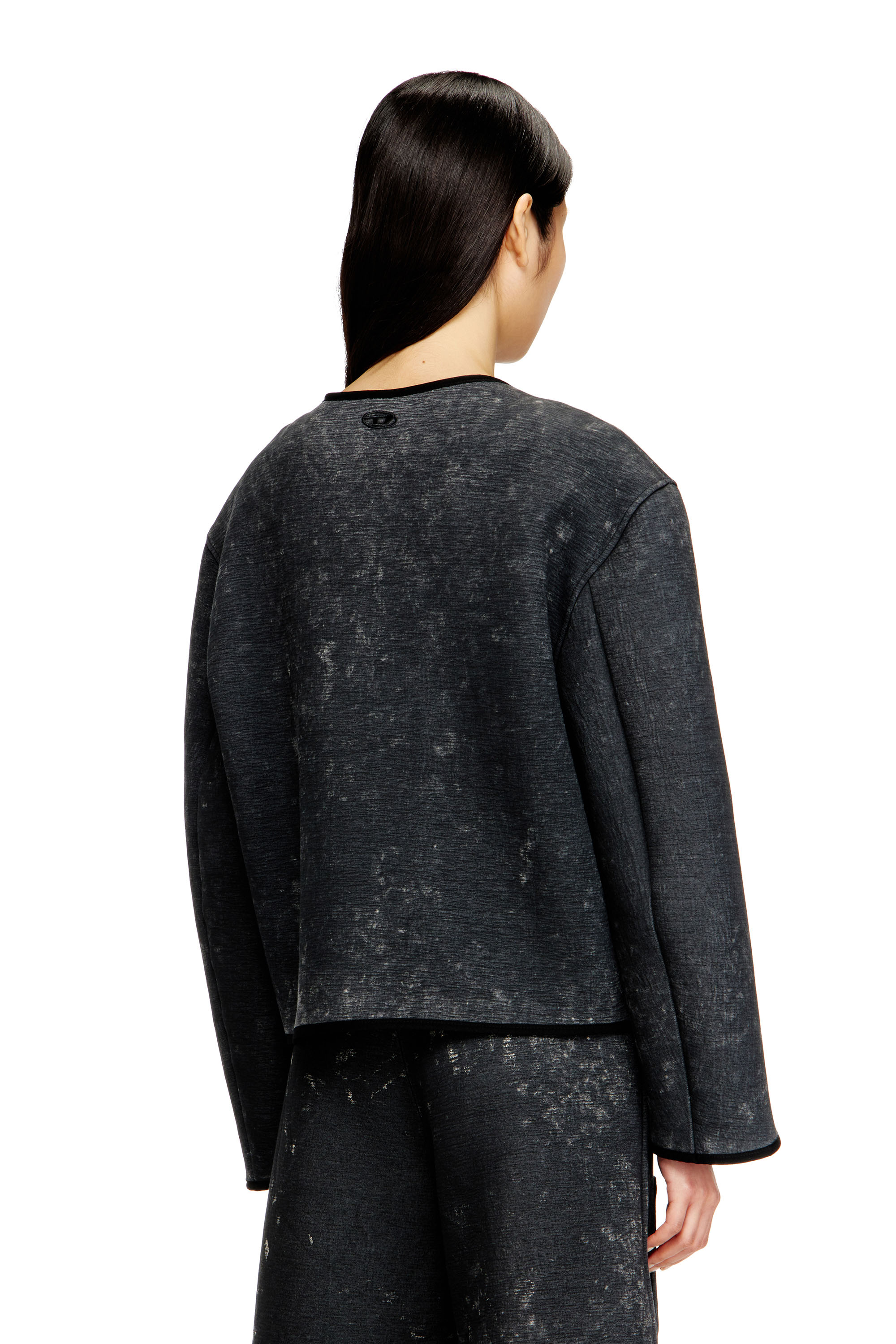 Diesel - G-TES, Woman's Marbled-effect scuba jacket with pockets in null - 4