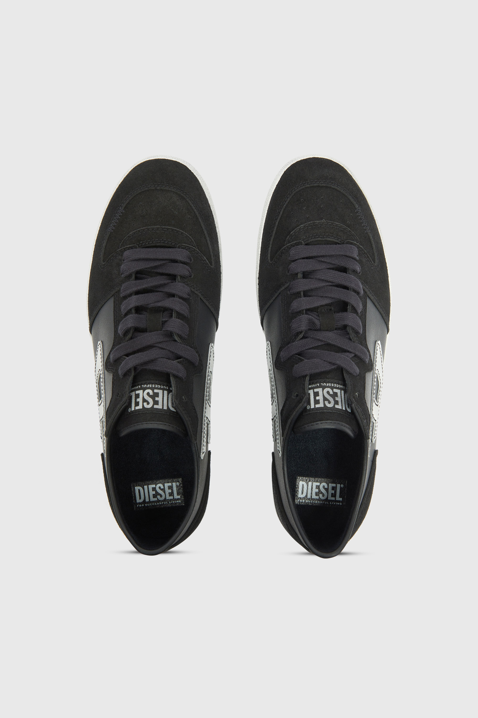 Diesel - S-LEROJI D-2 LOW, Man's S-Leroji-Panelled sneakers with D logo in null - 4