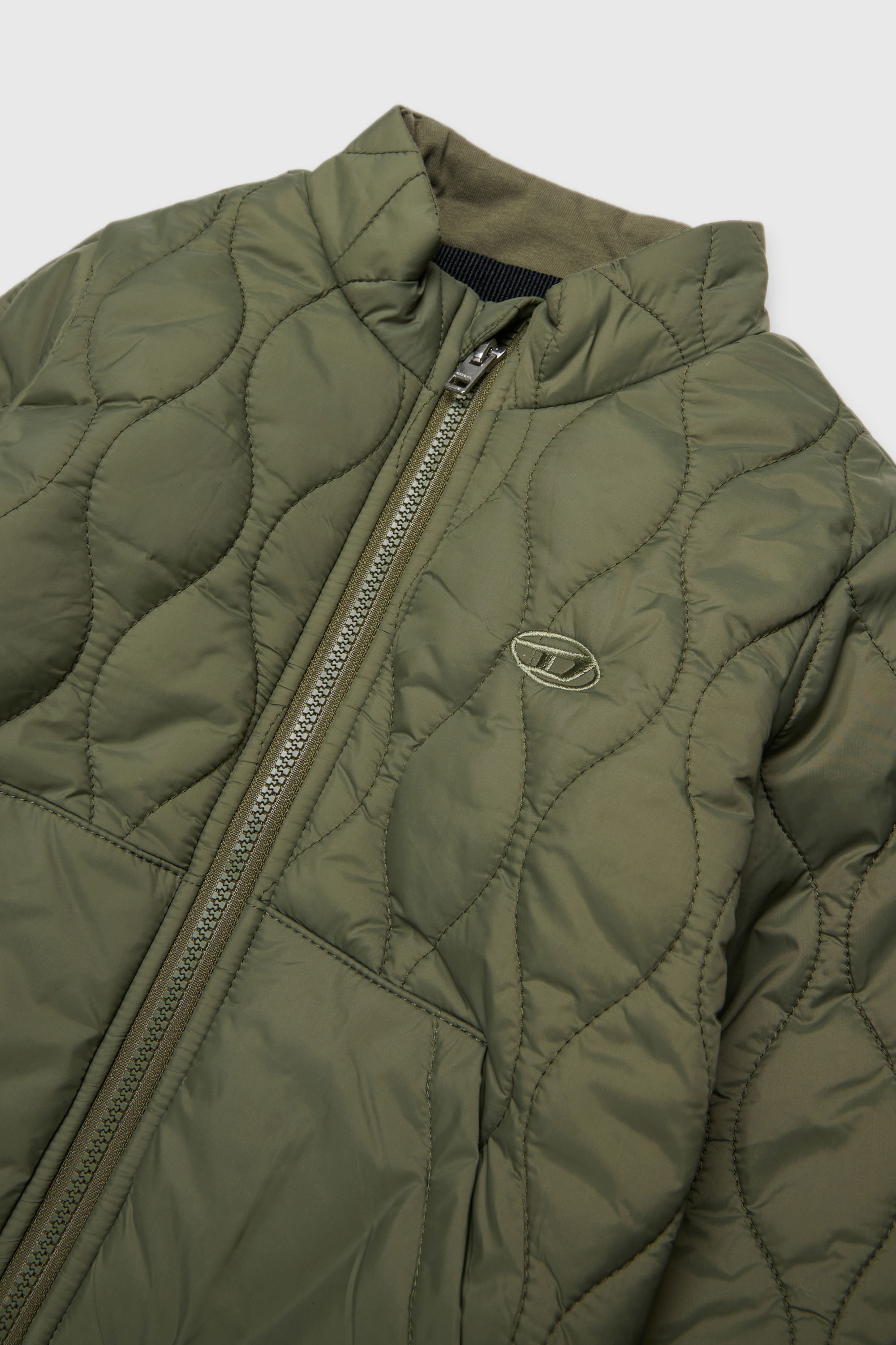 Diesel - JONIONB, Man's Quilted jacket with Oval D embroidery in Green - 2
