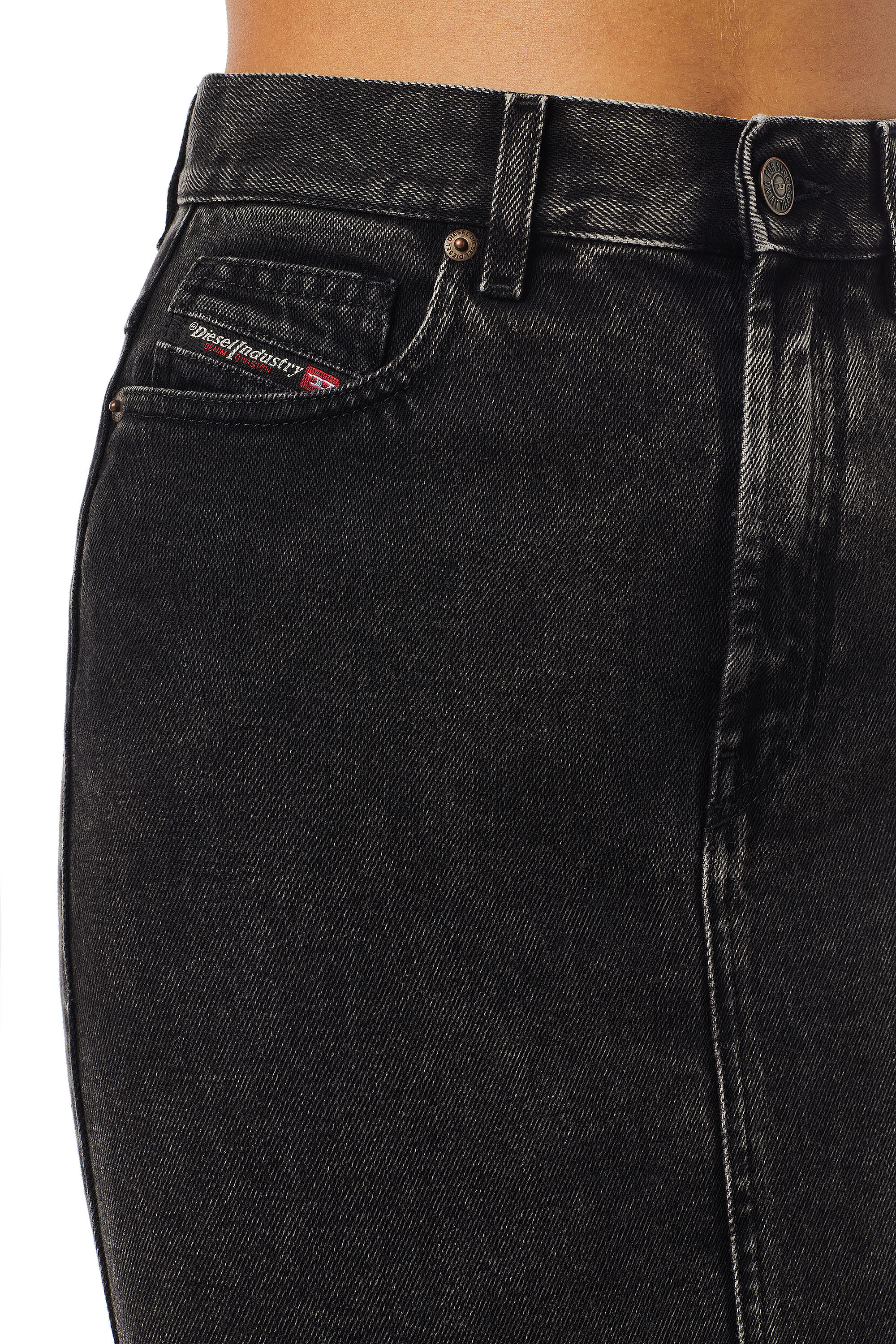 Diesel - DE-RONNY PENCIL SKIRT, Black/Dark grey - Image 6