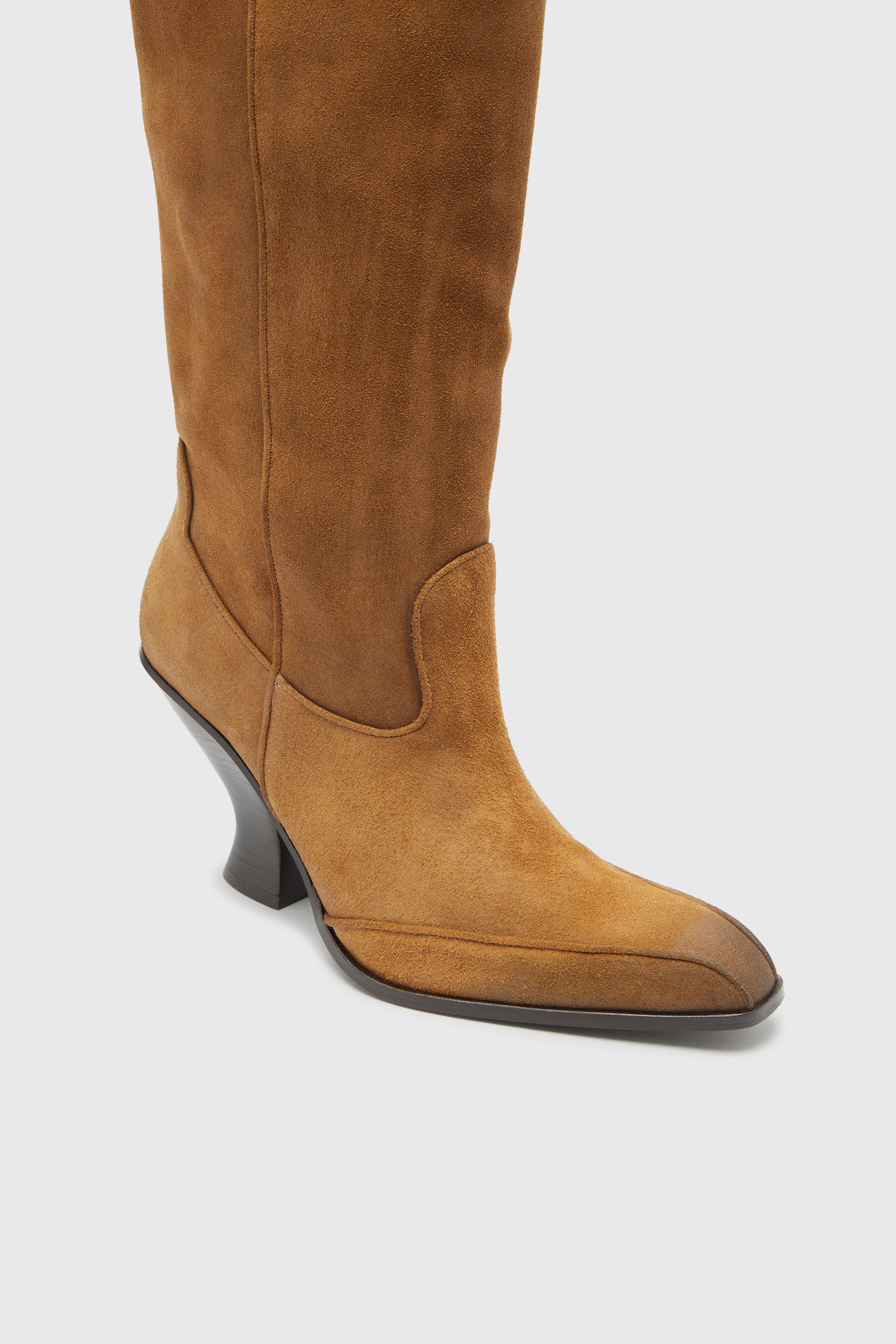 Diesel - D-LUFFY-75-TUBE, Woman's D-Luffy - Knee-high boots in suede in Camel - 4