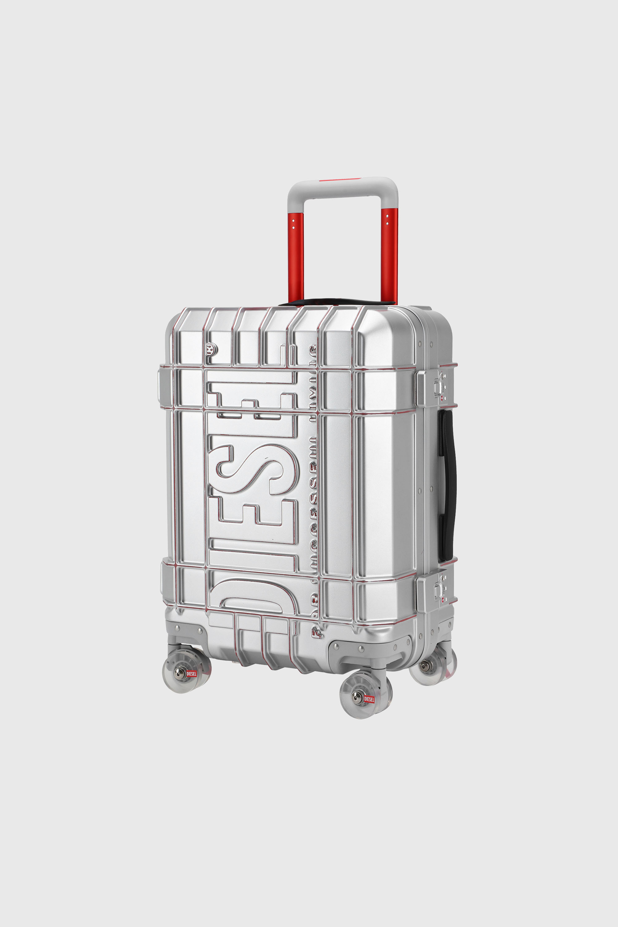 Diesel - DIESEL PC STRONG IMAGE TROLLEY- DSL003, Unisex's Rugged suitcase size S in Silver - 6
