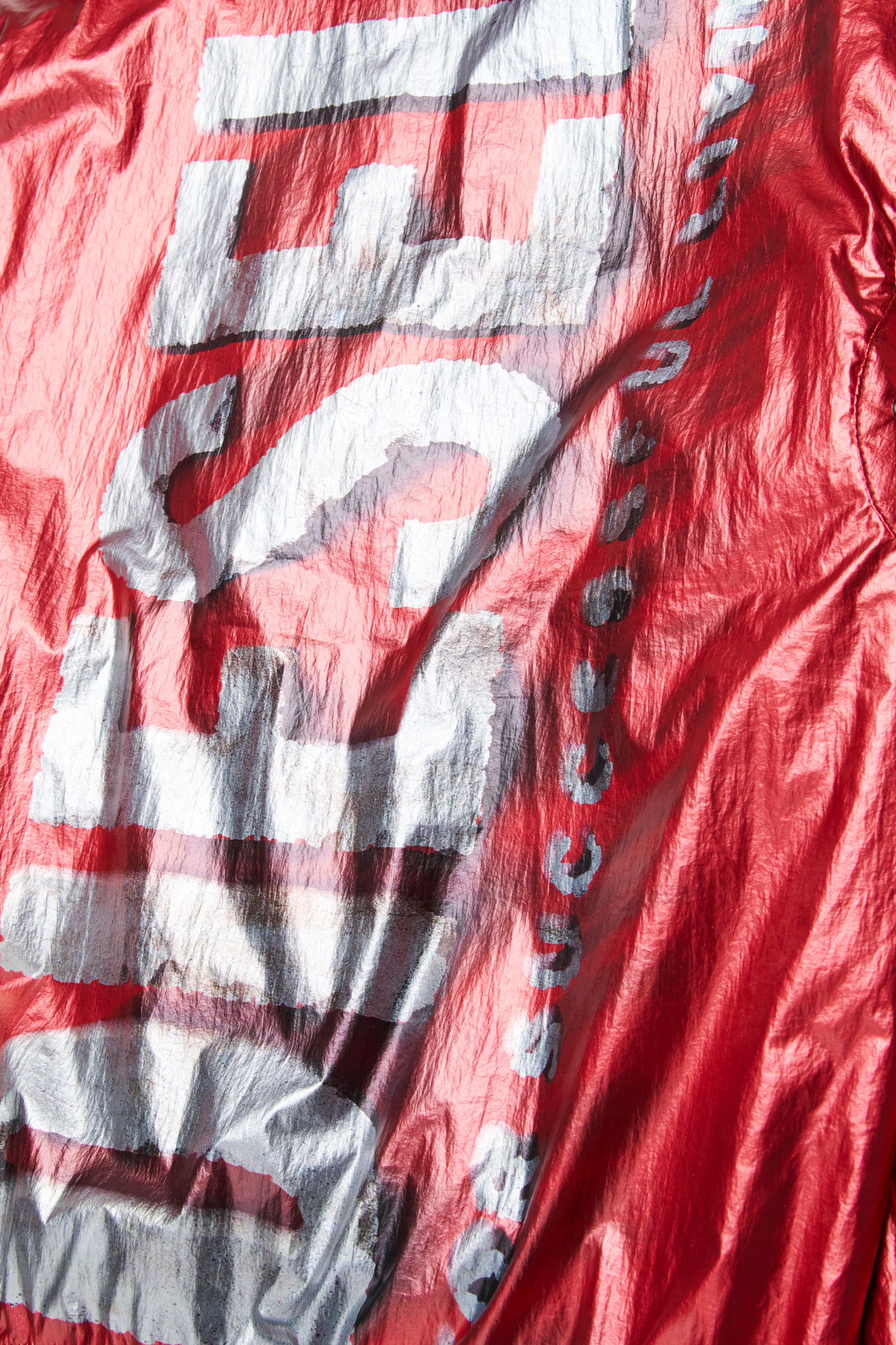 Diesel - JAOTTE, Unisex's Nylon hooded jacket with shiny finish in Red - 4