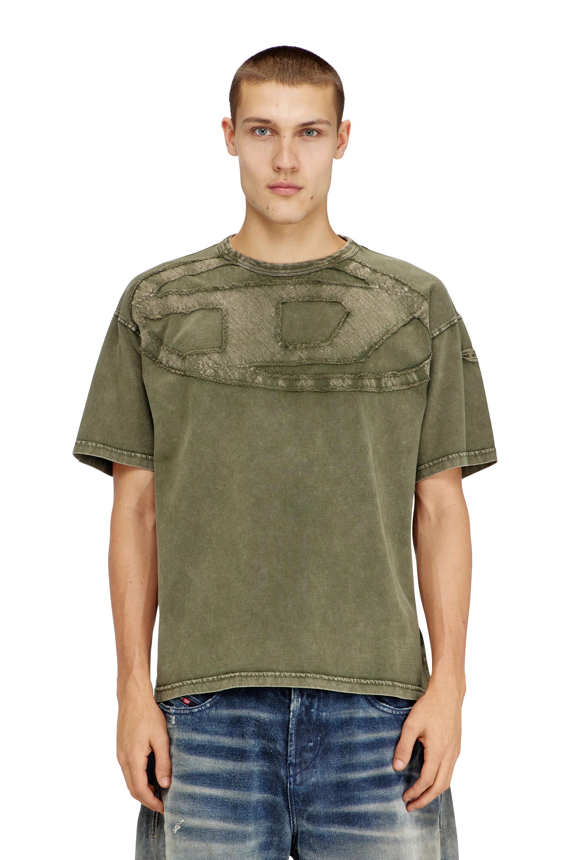 Diesel - T-BOXT-DEN, Man's Relaxed cotton T-shirt with Oval D applique in null - 1