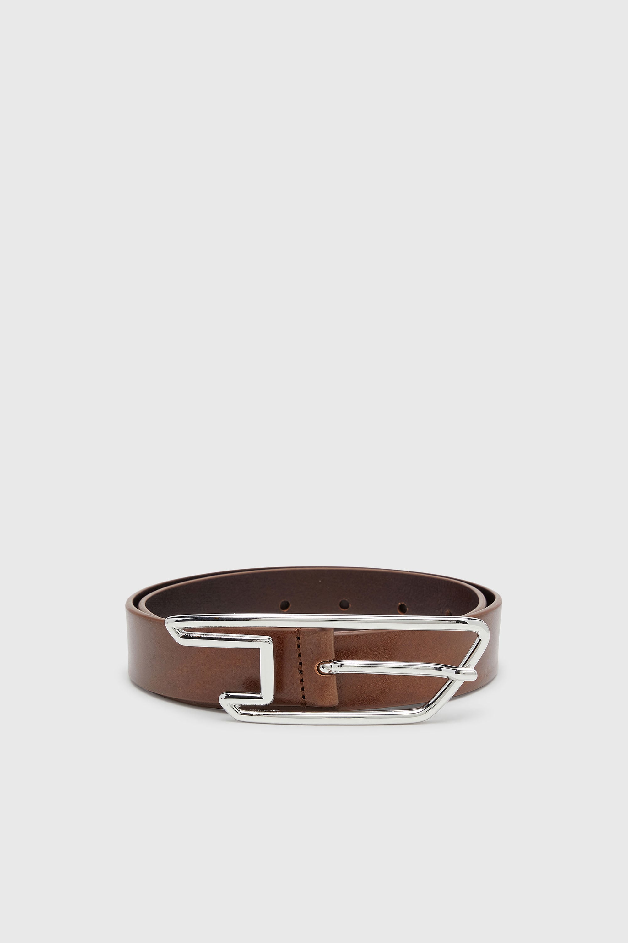Diesel - B-D LINE W 30, Woman's 3cm belt in pull-up leather in Brown - 1