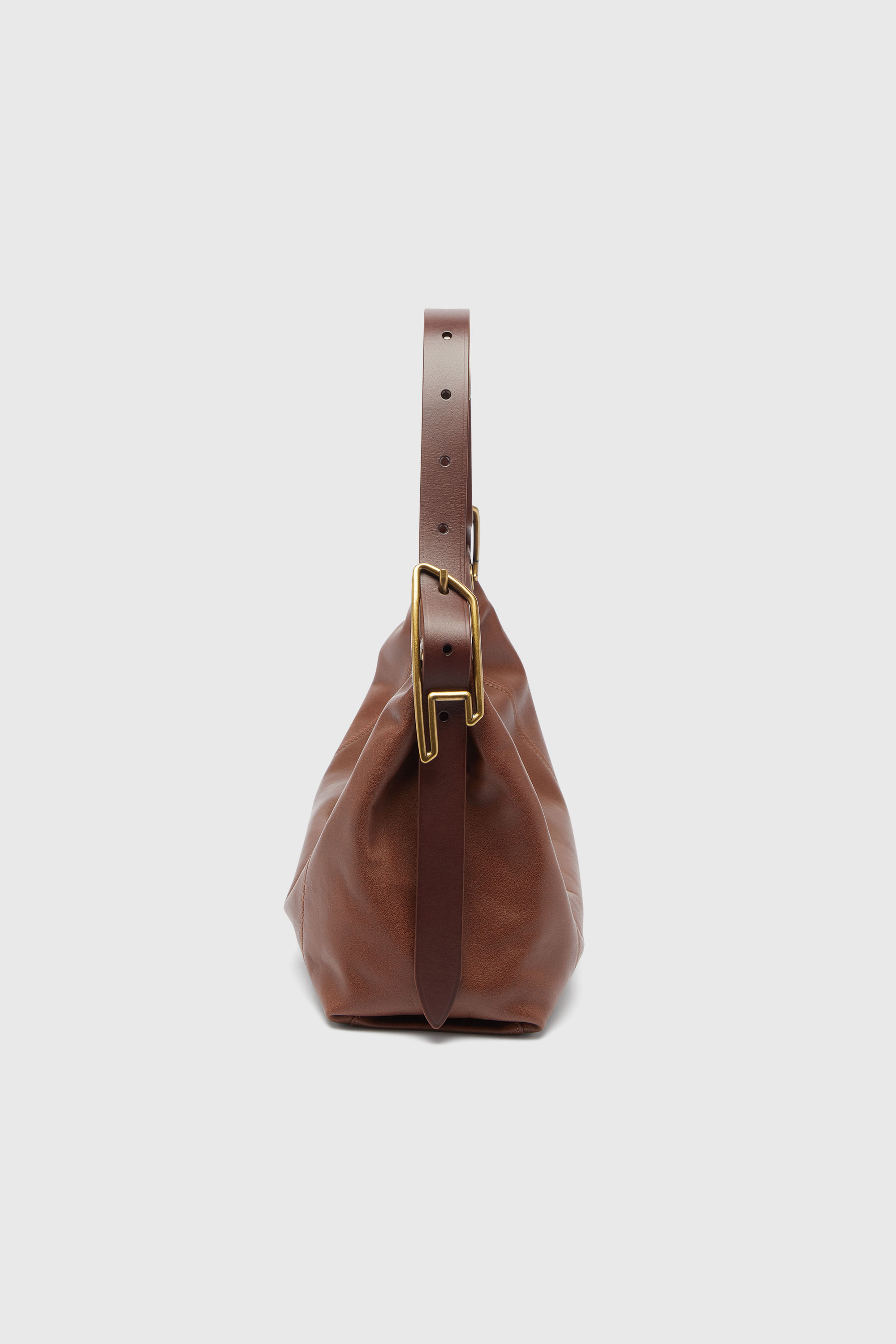 Diesel - D-LINE HOBO S, Woman's D-Line-Shoulder bag in leather in Dark Brown - 3