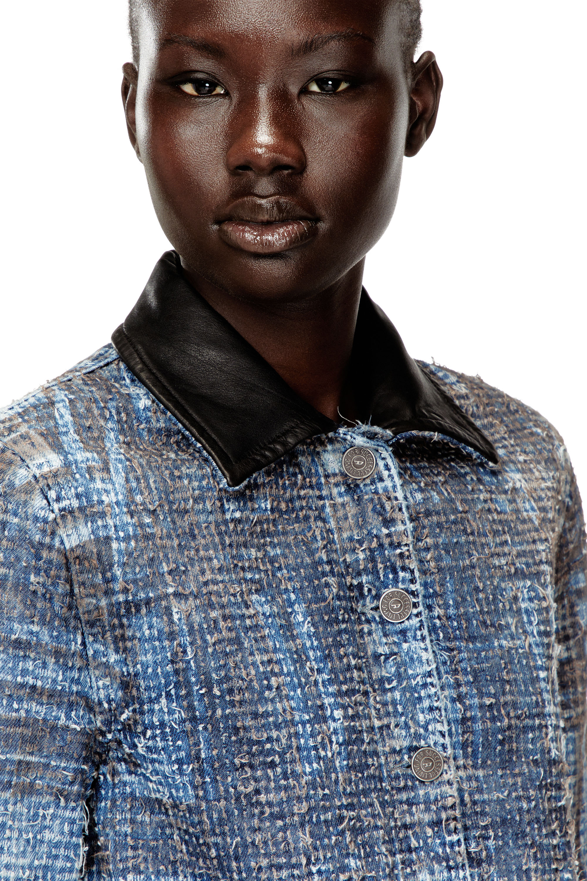 Diesel - DE-ATELI-S, Woman's Cropped jacket in graphic bouclé denim in null - 4