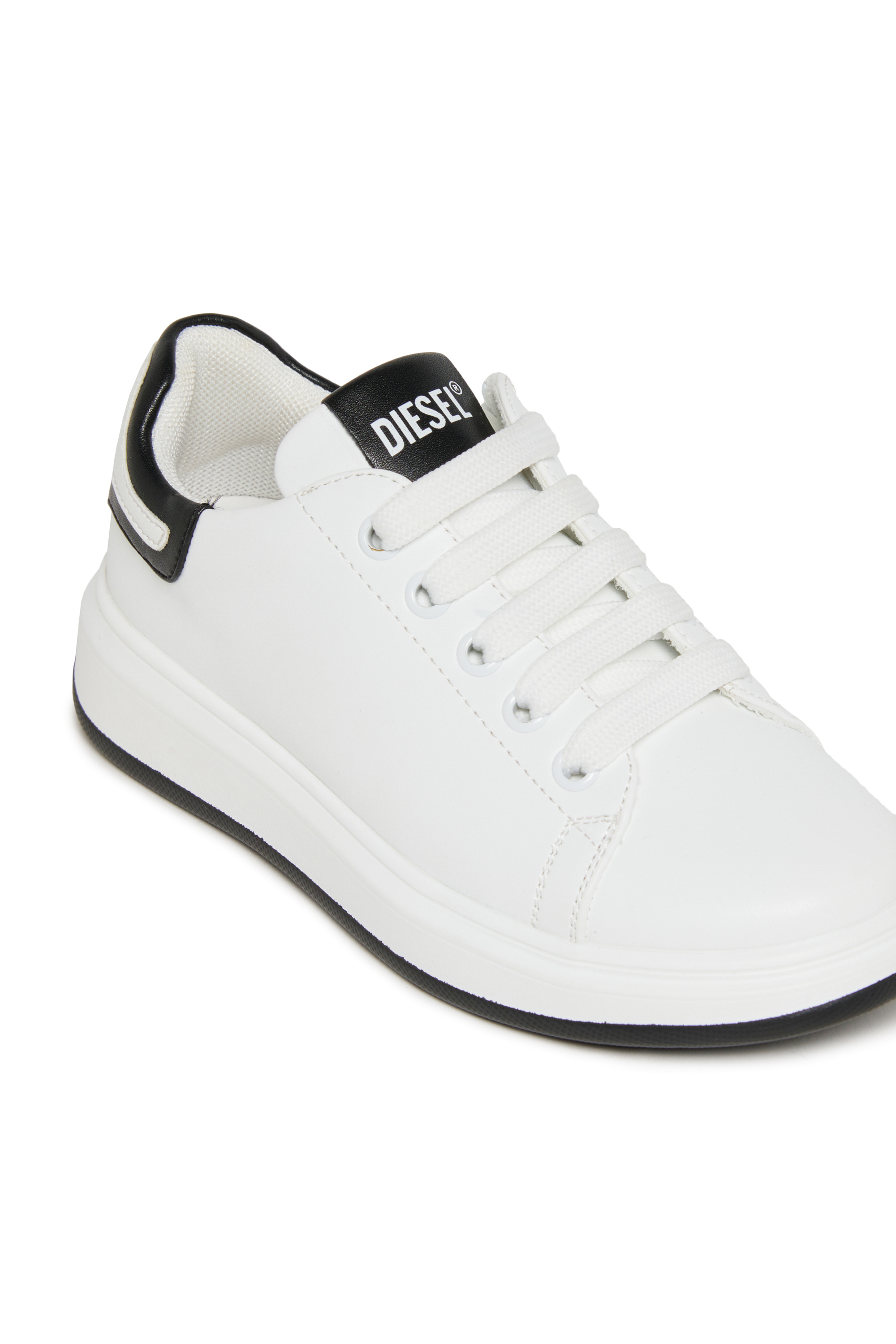 Diesel - S-MEQUIPLA, Unisex's S-MEQUIPLA-Sneakers with contrast trims in White/Black - 4