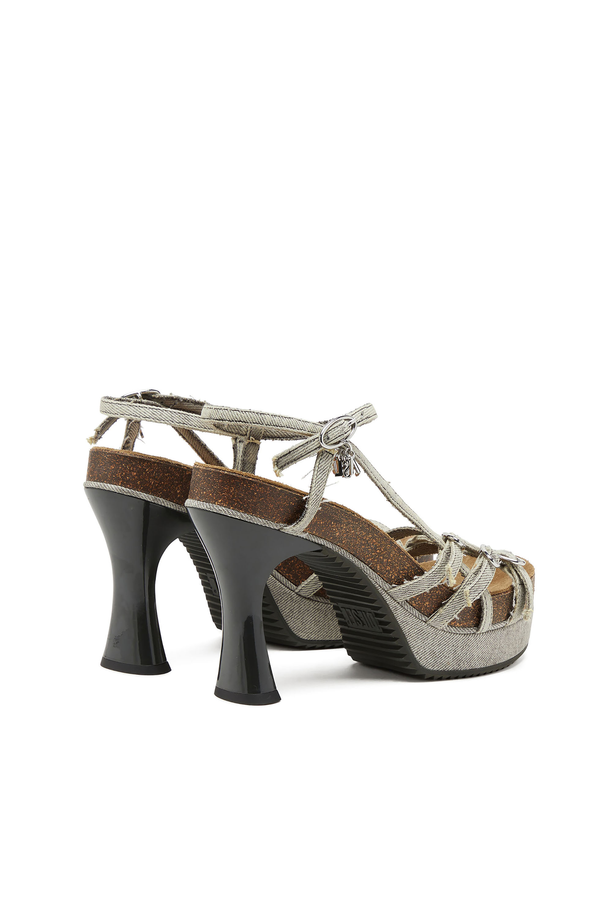 Diesel - D-WOODSTOCK 105 SANDAL, Woman's D-Woodstock-Strappy platform sandals in denim in Grey - 2