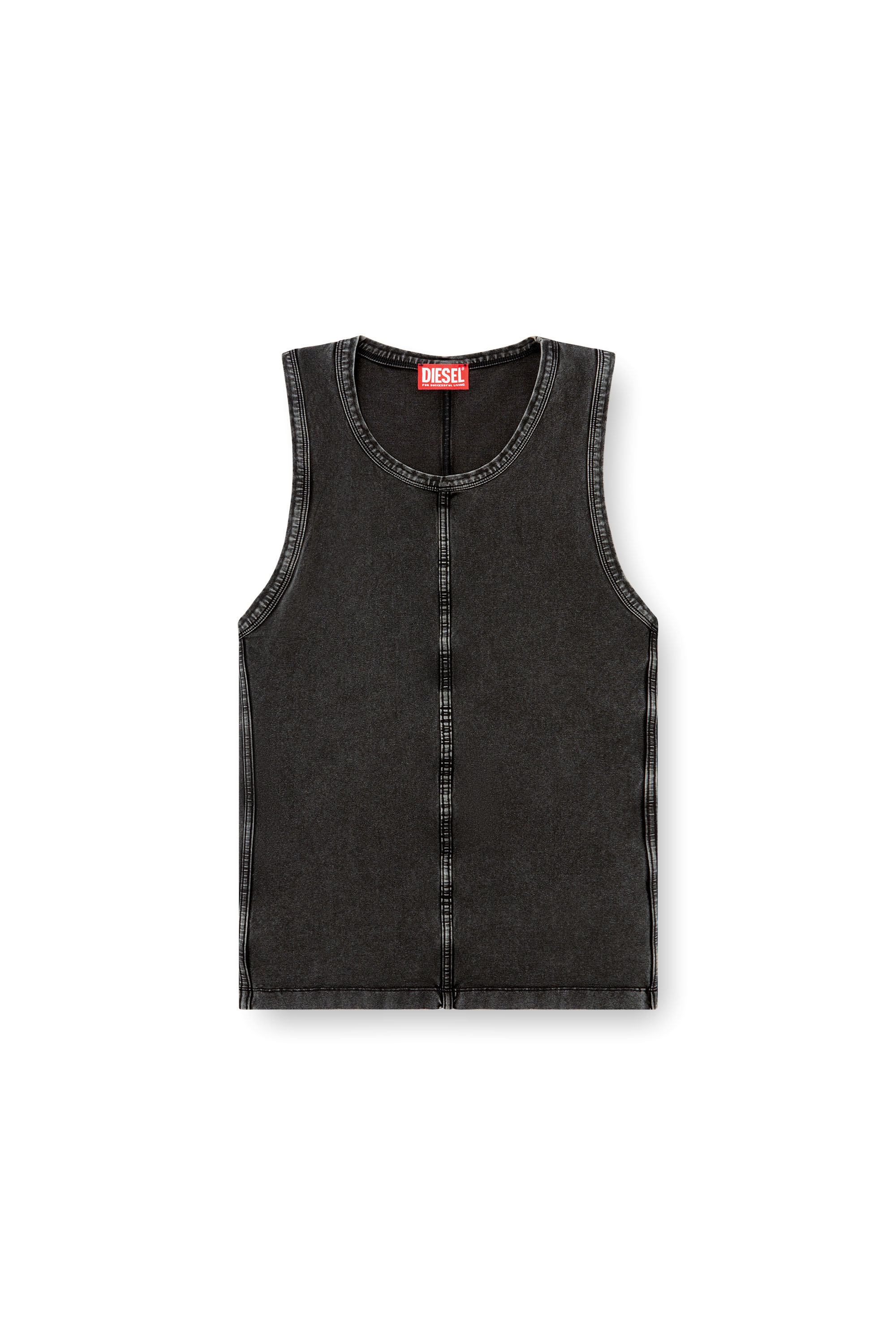 Diesel - T-MELY-SL, Man's Tank top in denim-look jersey in null - 3