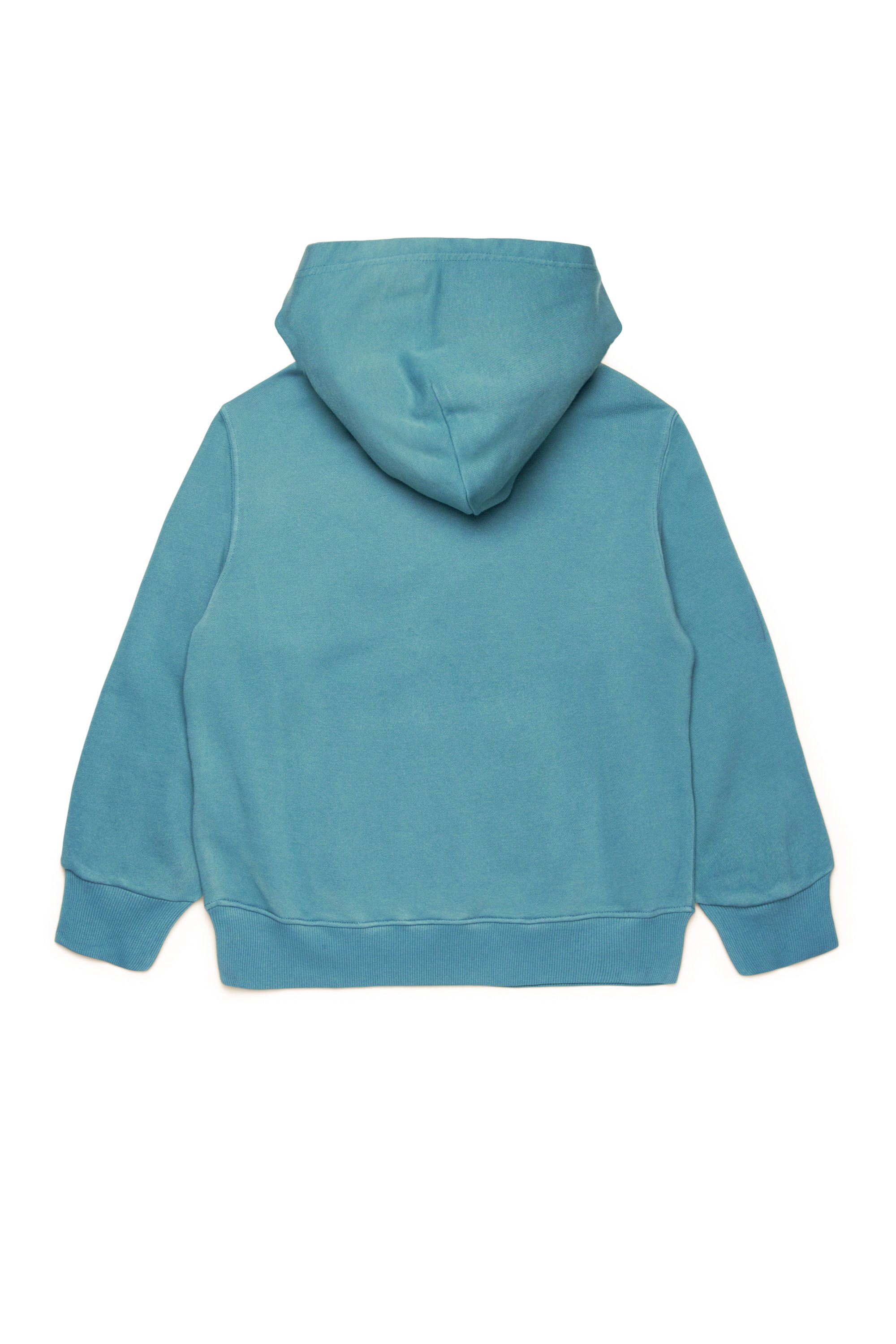 Diesel - SMACCYHOOD OVER, Man's Faded hoodie with logo patches in Light Blue - 2