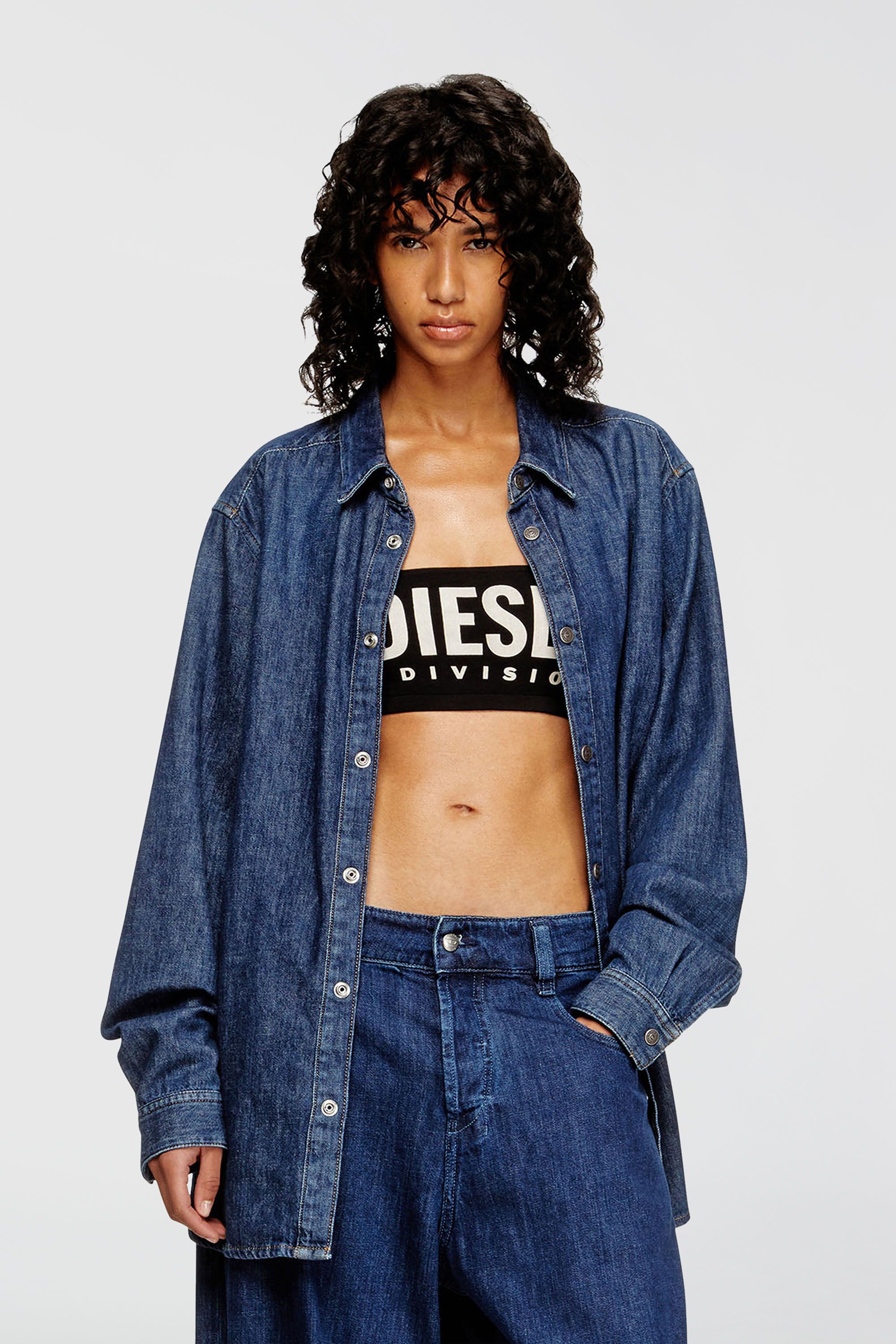 Diesel - UFSB-MELANIE, Woman's Bandeau bra with Diesel logo in Black - 1