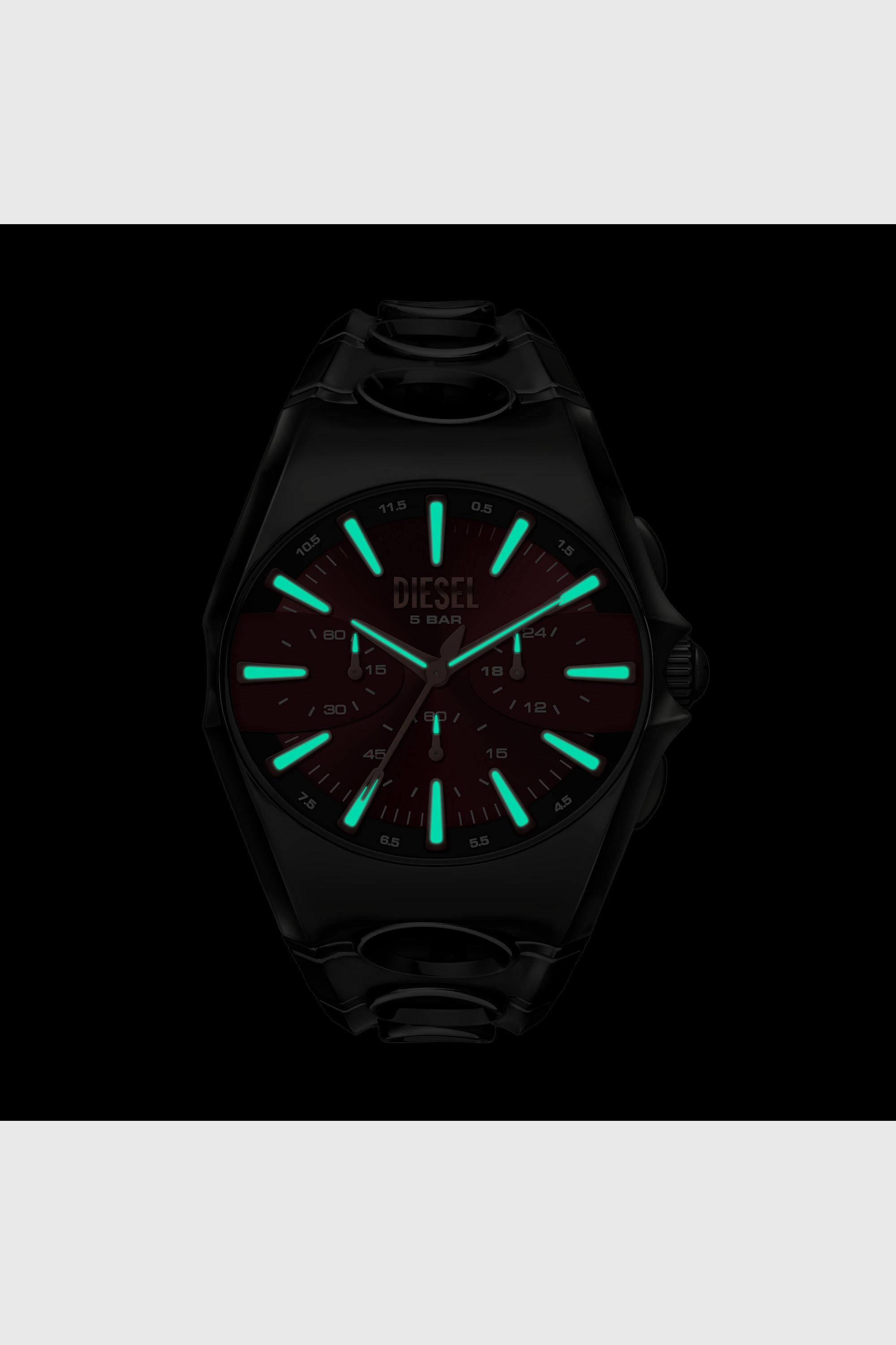 Diesel - DZ4726 WATCH, Man's D-Curve gunmetal stainless steel watch in Black - 6