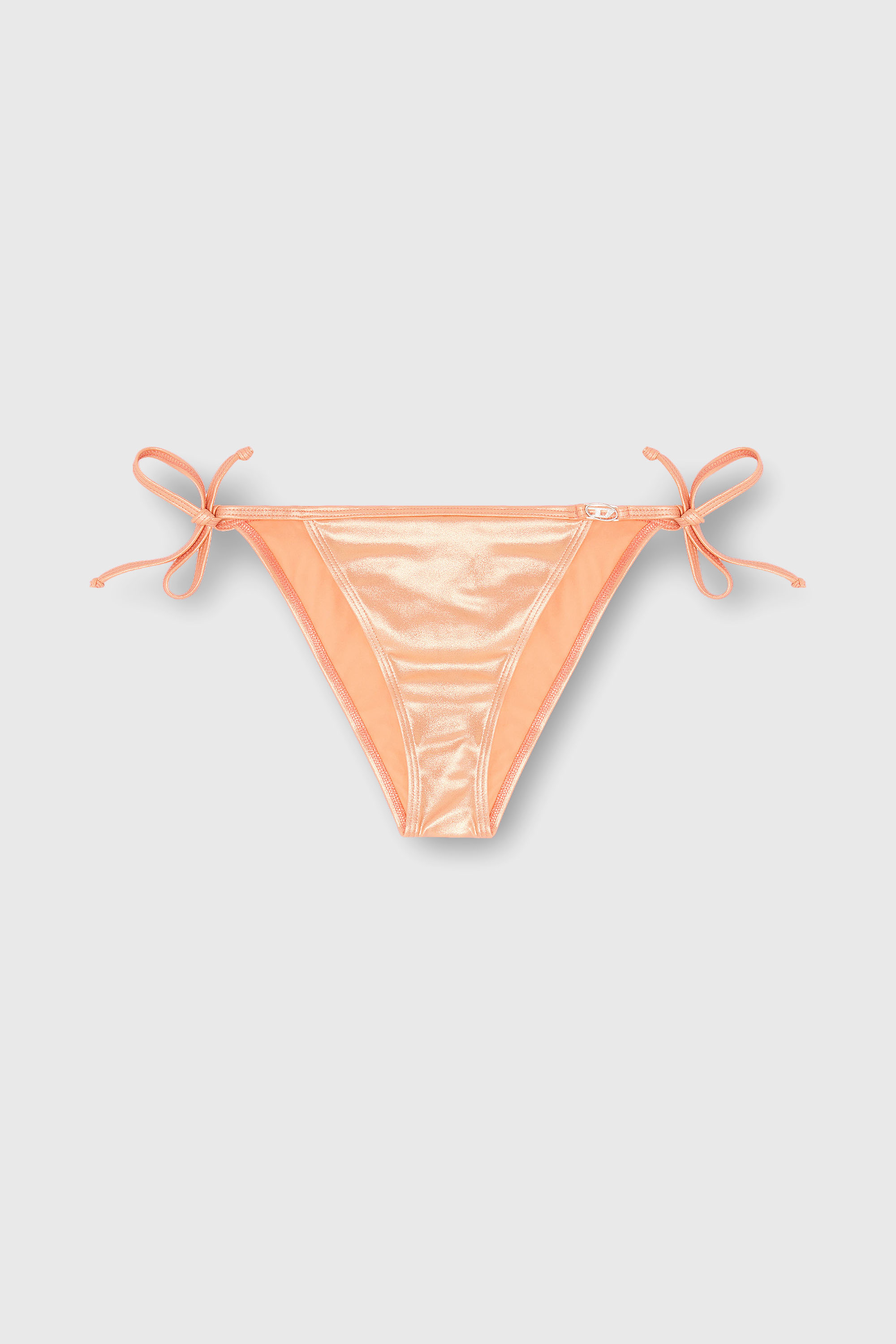 Diesel - BRIGITTES-DNM, Woman's Side-tie bikini bottoms in shimmery fabric in Peach - 2