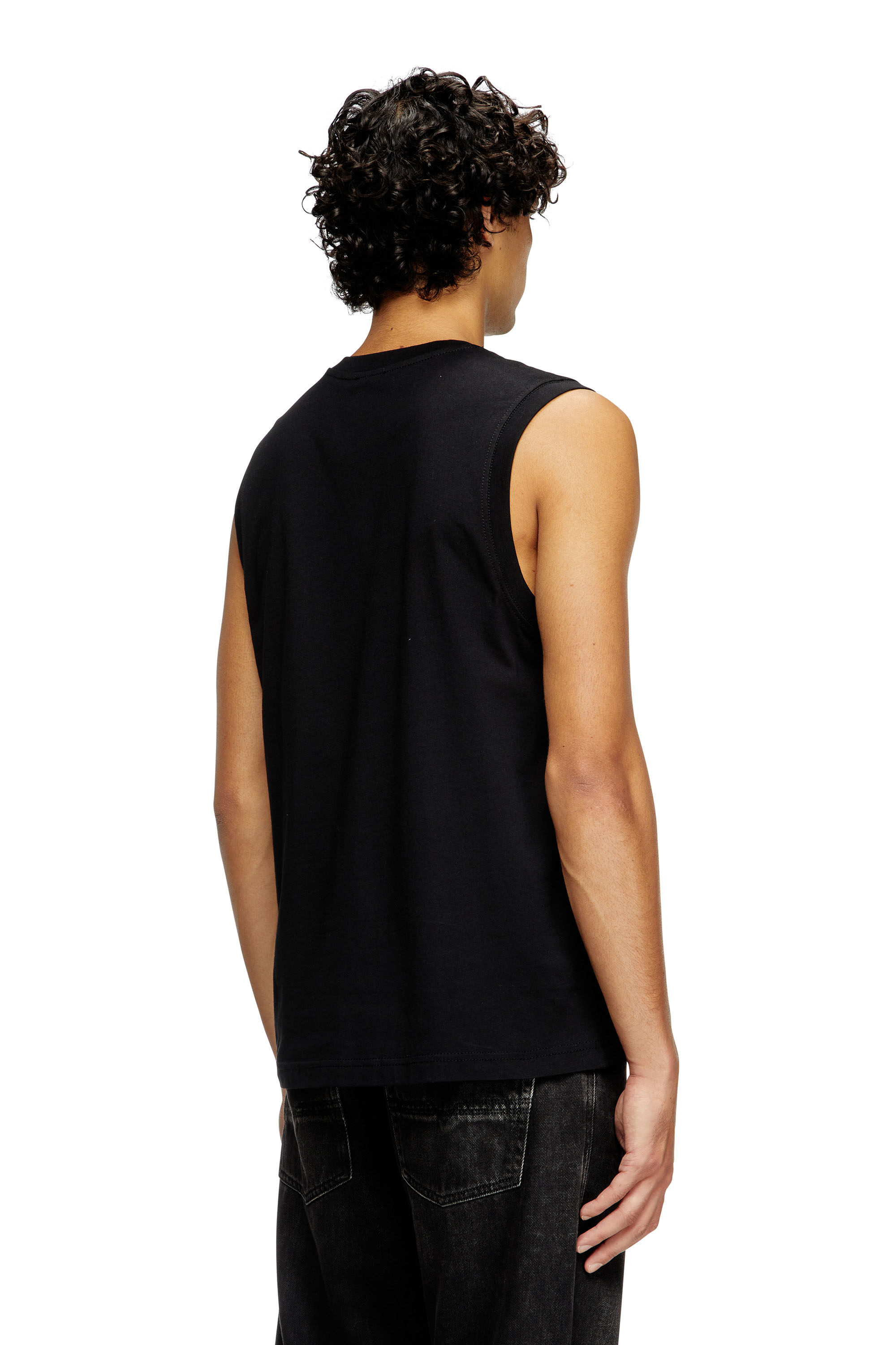 Diesel - T-ISCO-DIV, Man's Tank top with chest logo print in Black - 4