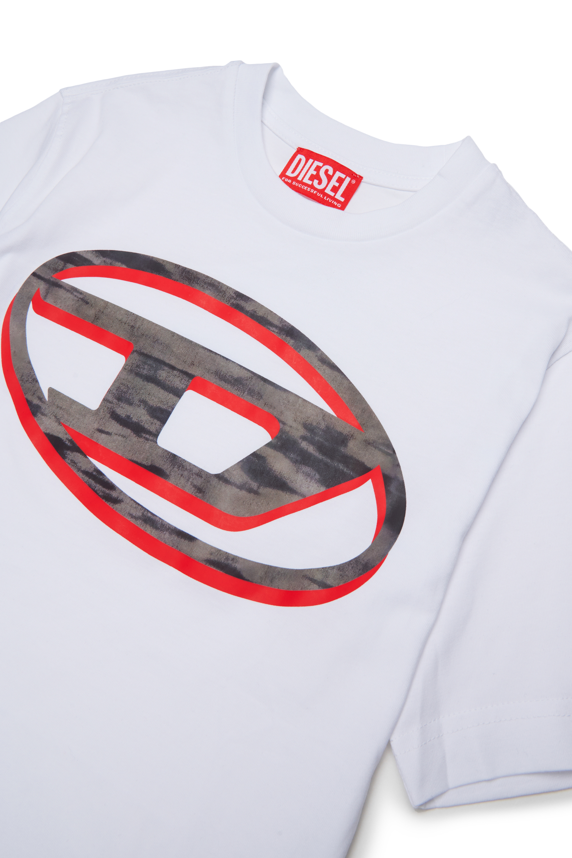 Diesel - TVEL OVER, Man's T-shirt with two-tone Oval D print in White - 3