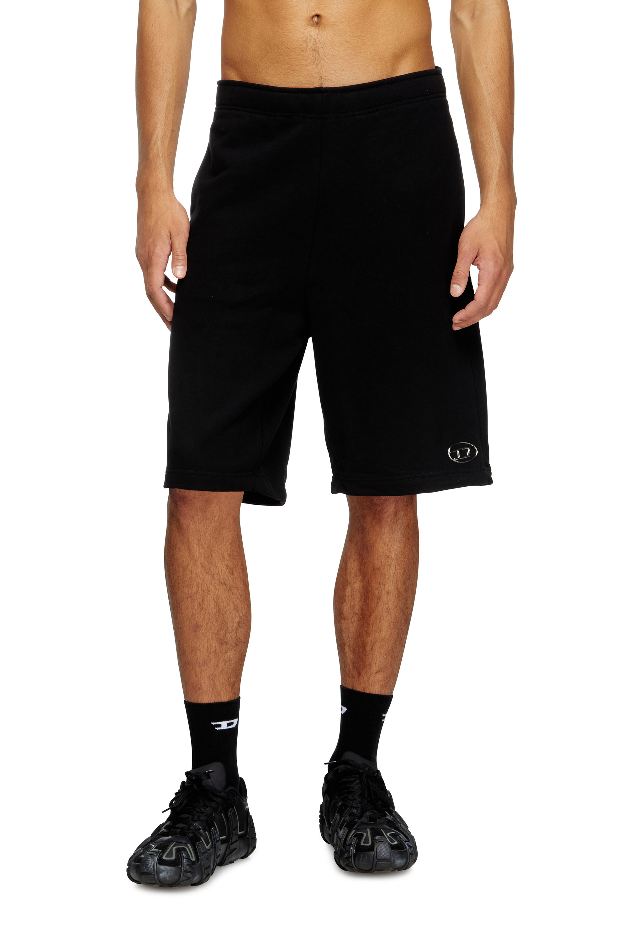 Diesel - P-MARSHY-OD, Man's Sweat shorts with injection molded logo in Black - 3