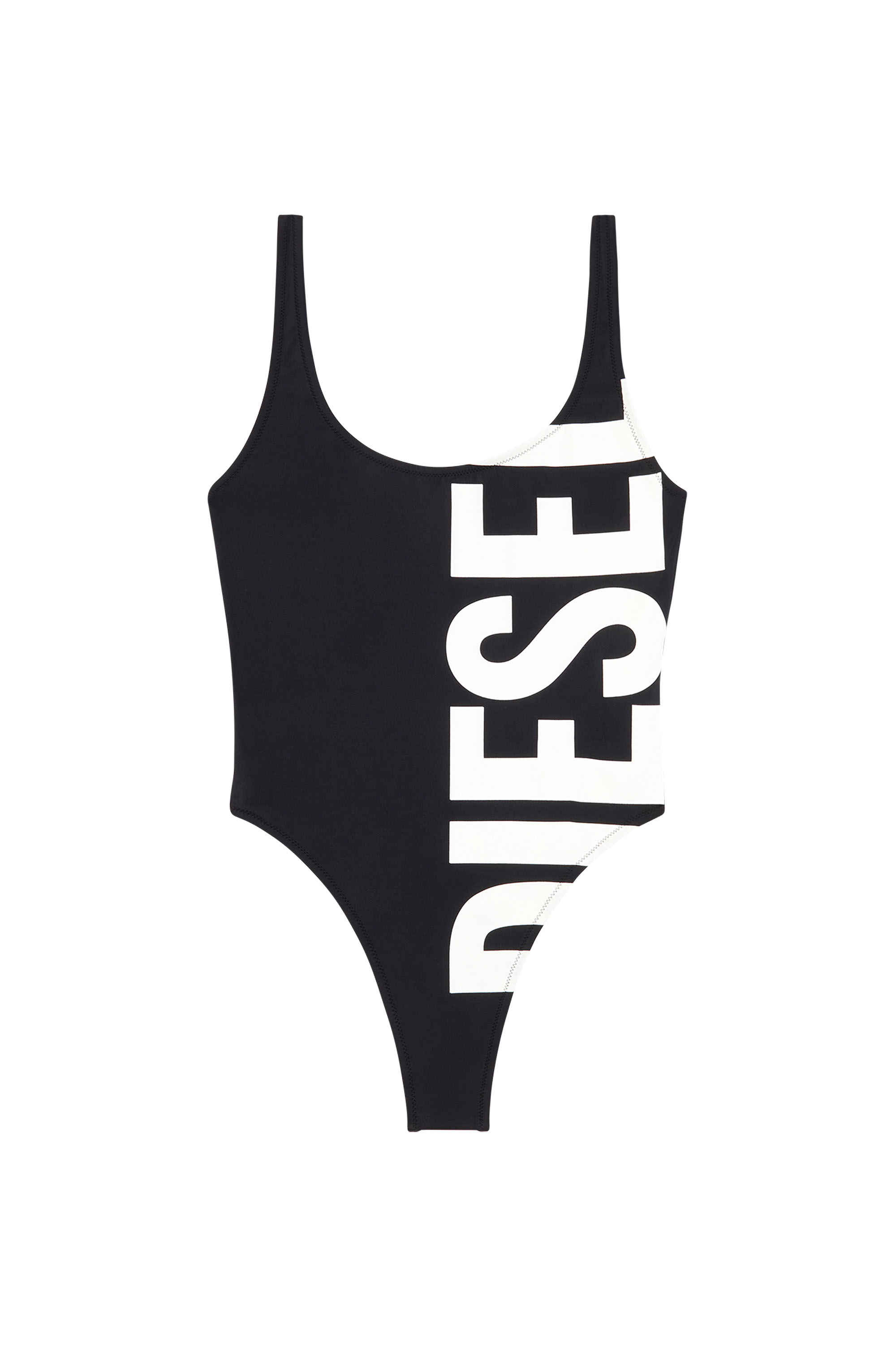 Diesel - BFSW-KYLIA, Woman's Swimsuit with maxi Diesel print in Black/White - 4