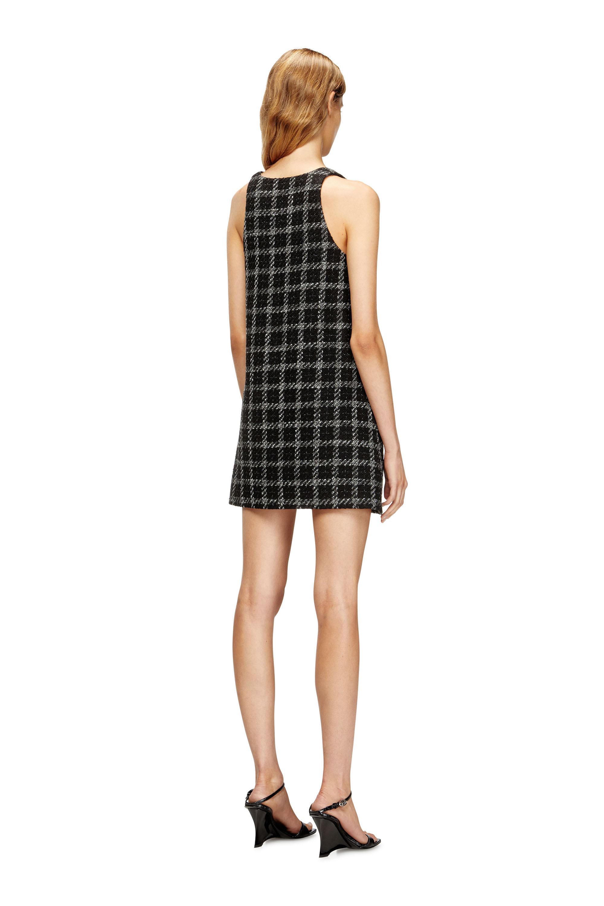 Diesel - D-GIADA, Woman's Bouclé dress with checked pattern in null - 4