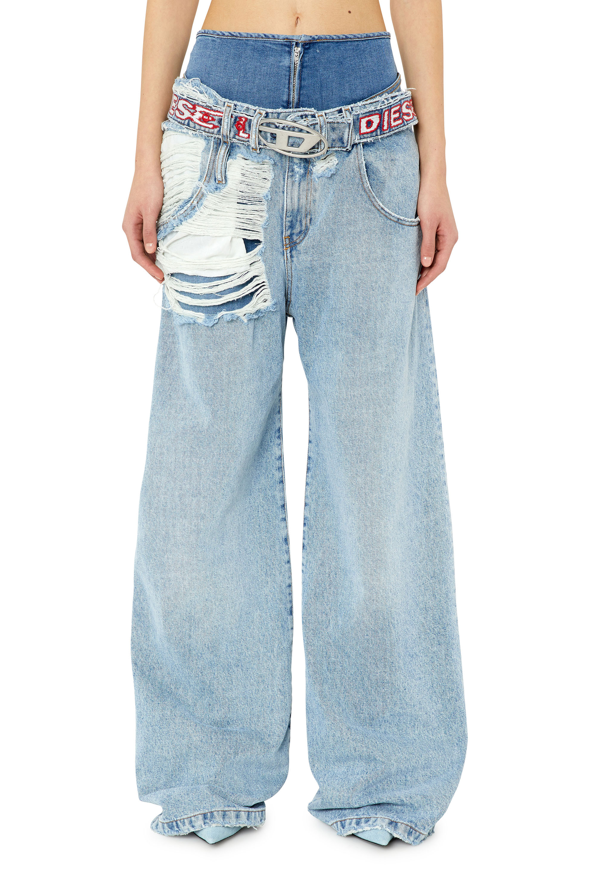 Diesel - D-Illin 0EMAG Boyfriend Jeans, Light Blue - Image 1